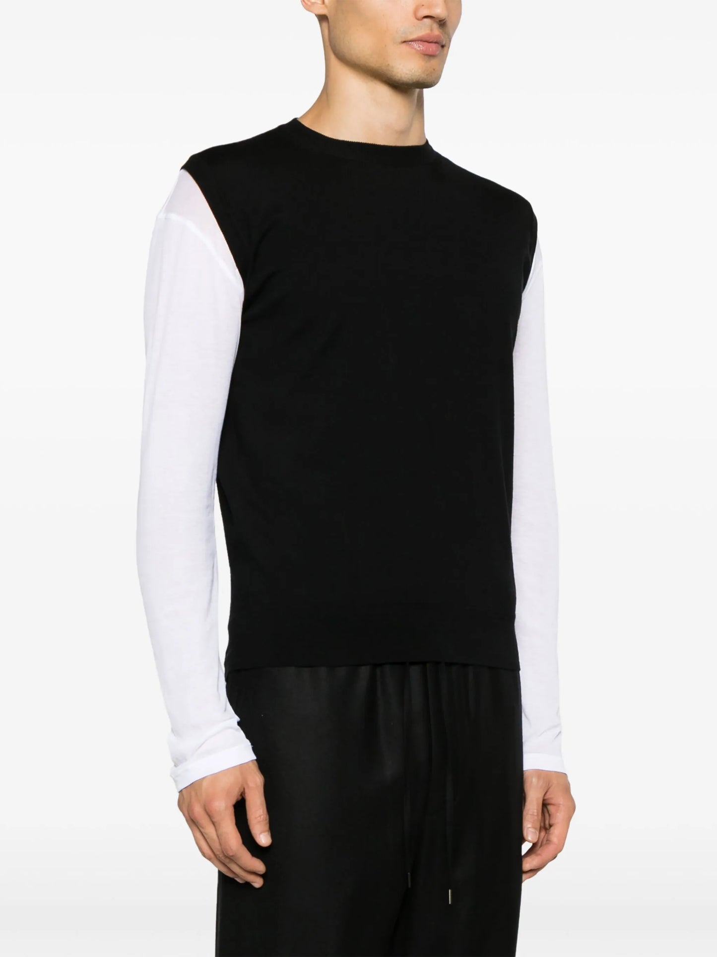 fine-knit wool vest
