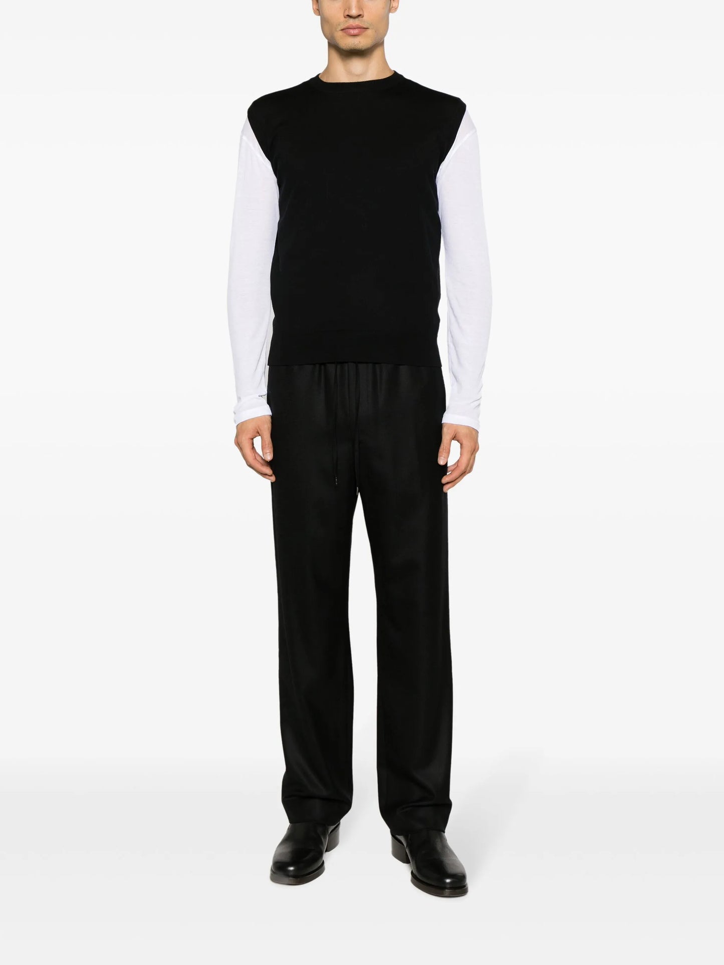 fine-knit wool vest