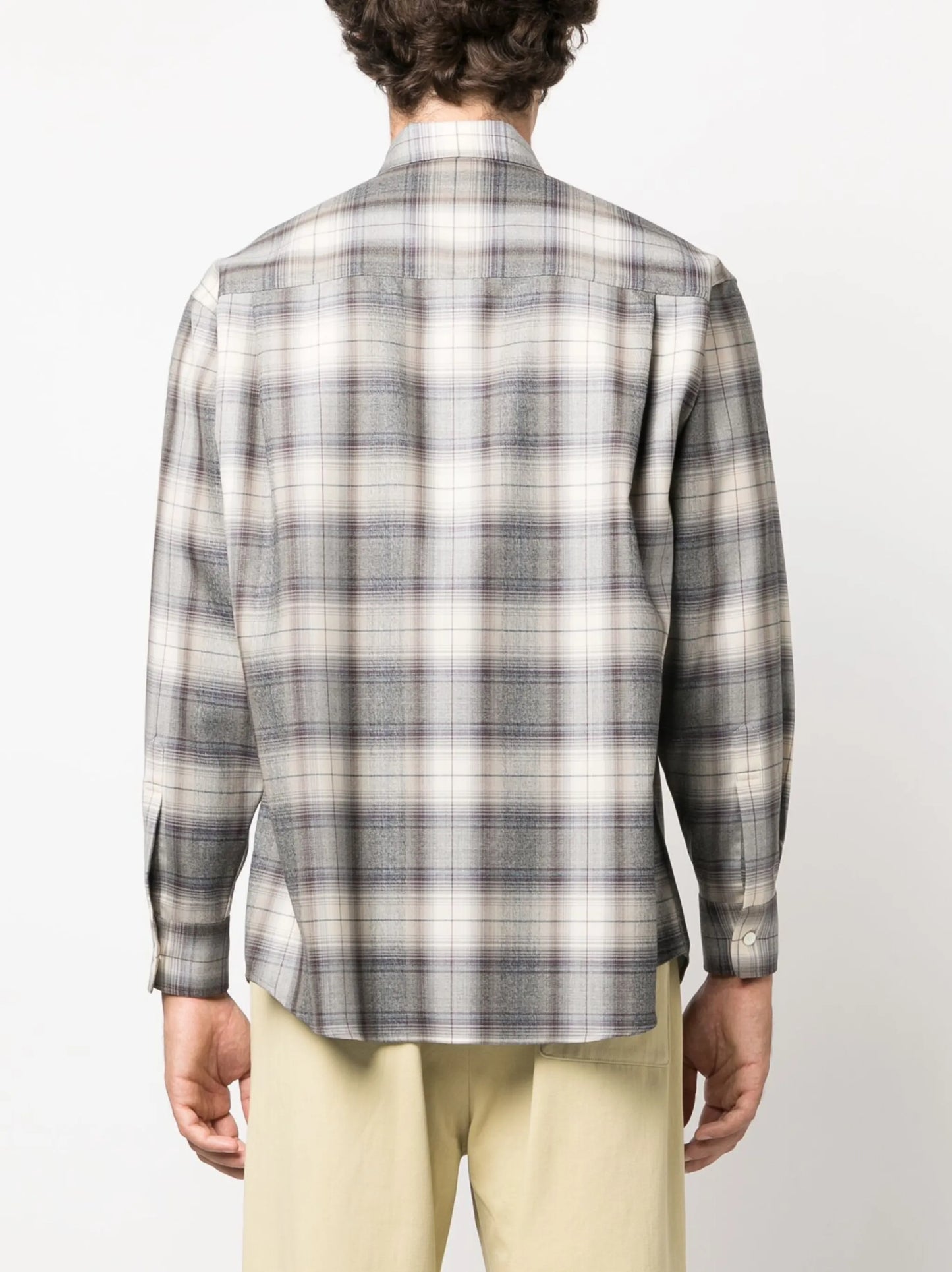 light wool plaid-check shirt