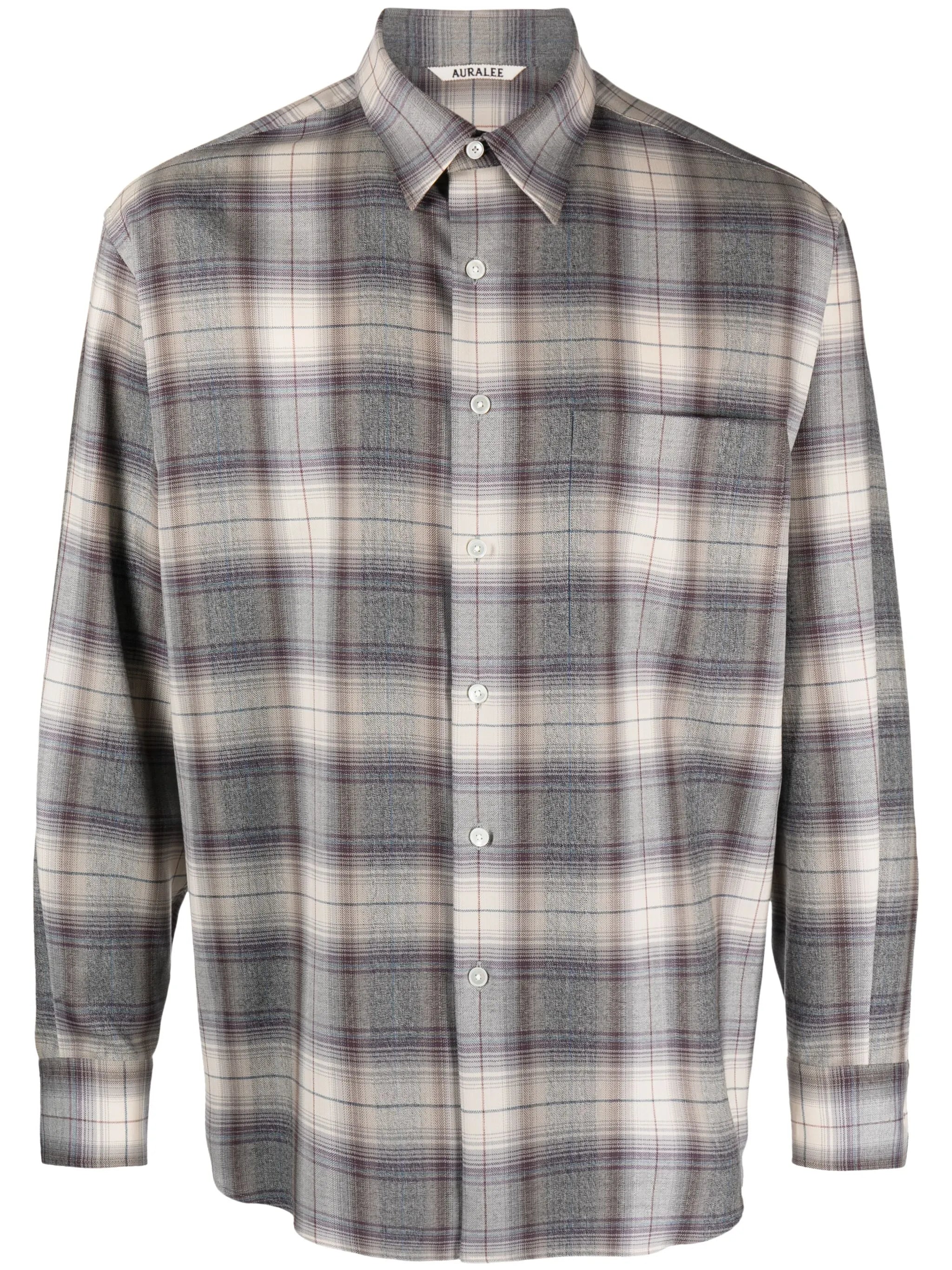 light wool plaid-check shirt