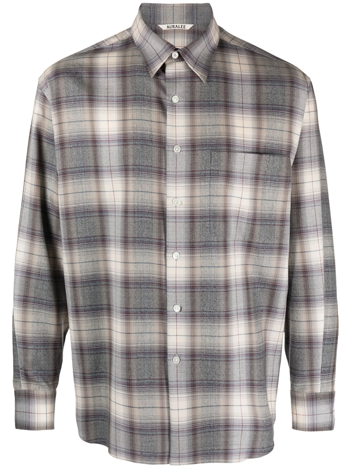 light wool plaid-check shirt