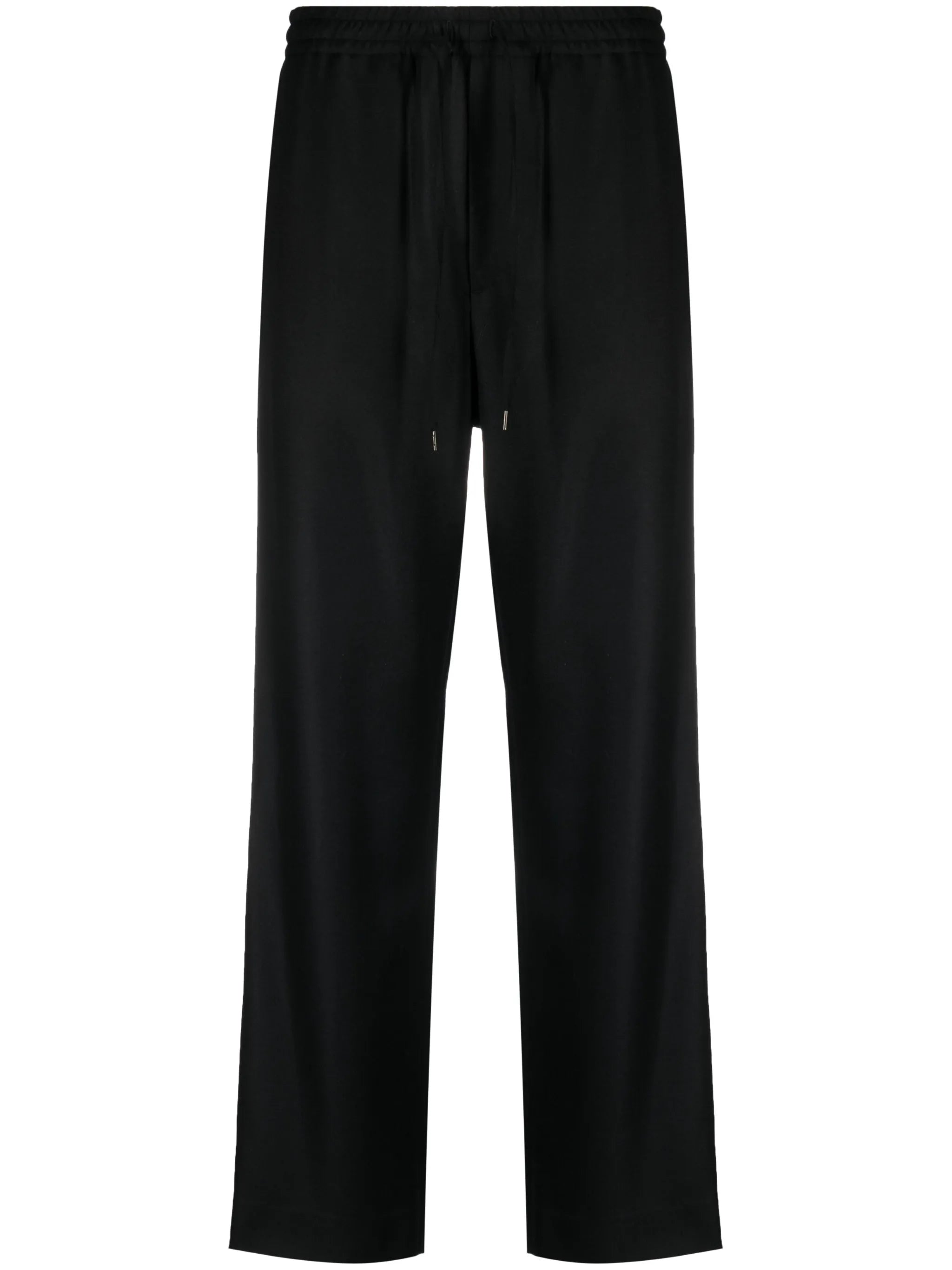 straight-leg wool trousers