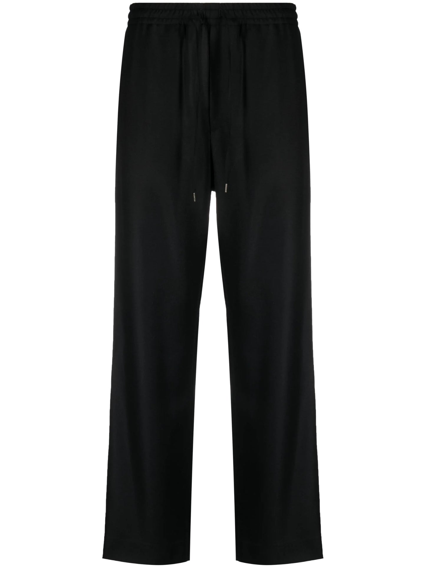 straight-leg wool trousers
