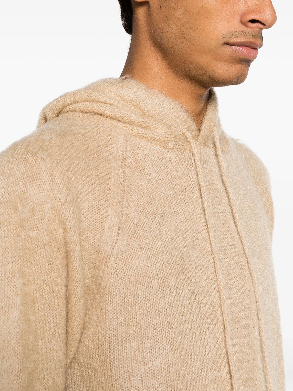 brushed mohair-wool blend hoodie