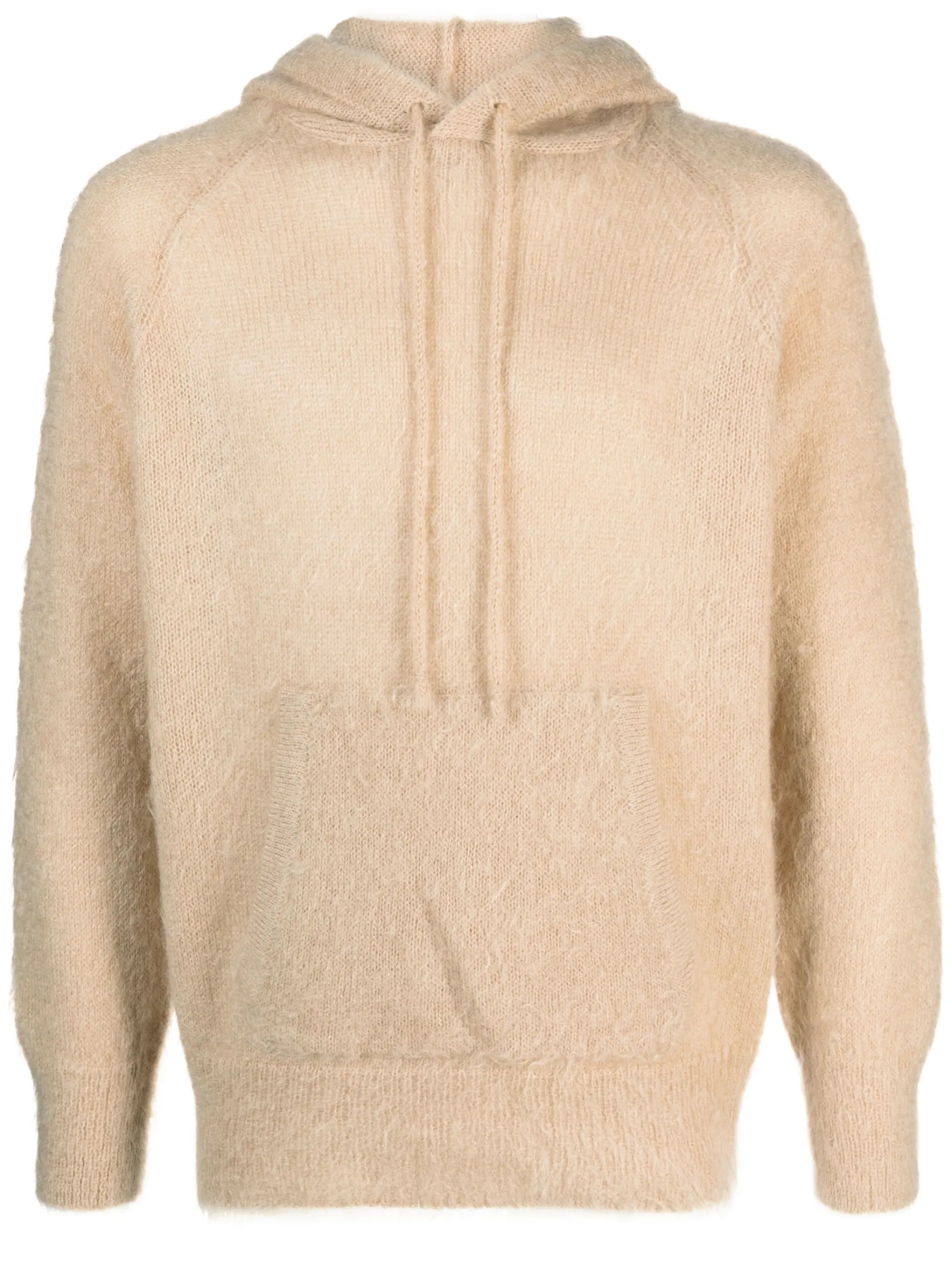 brushed mohair-wool blend hoodie