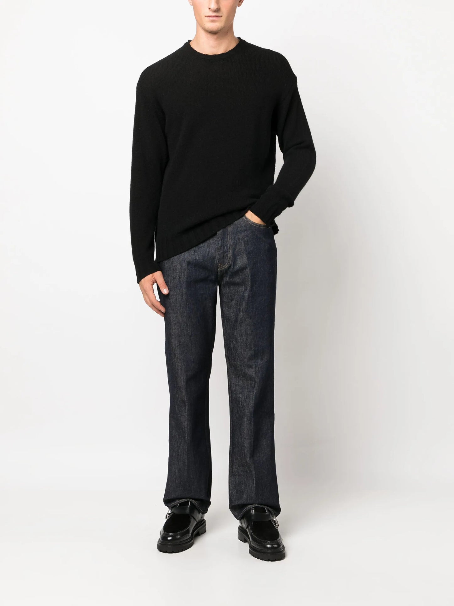crew-neck wool-cashmere blend jumper