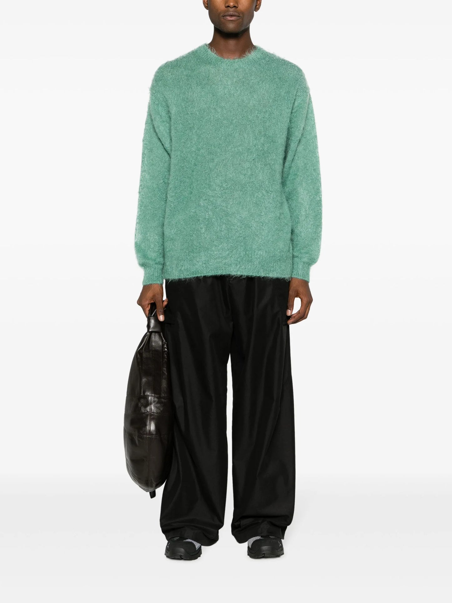 brushed crew-neck sweatshirt