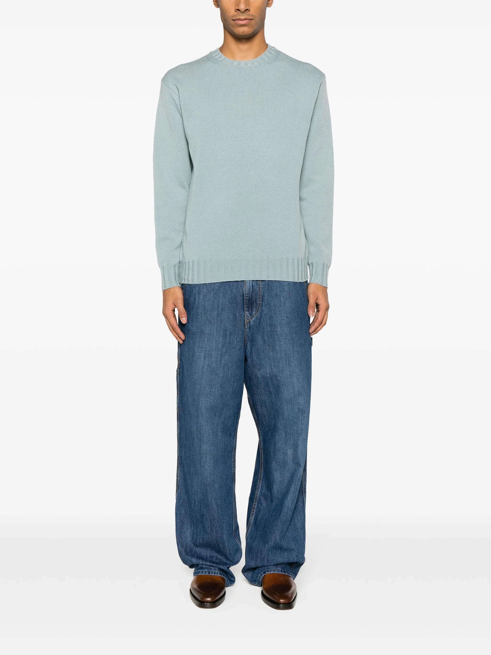 crew-neck wool jumper