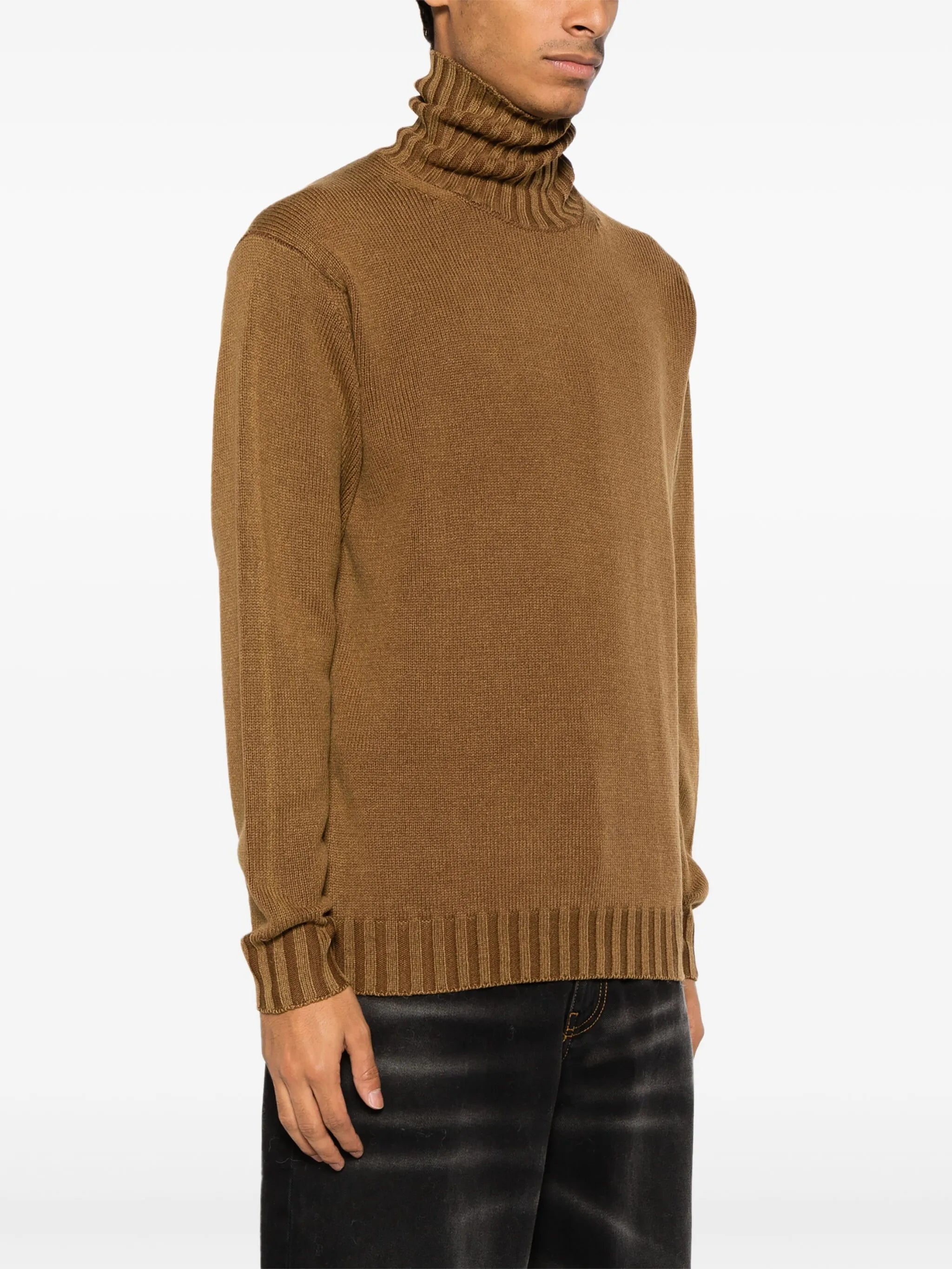 roll-neck wool jumper