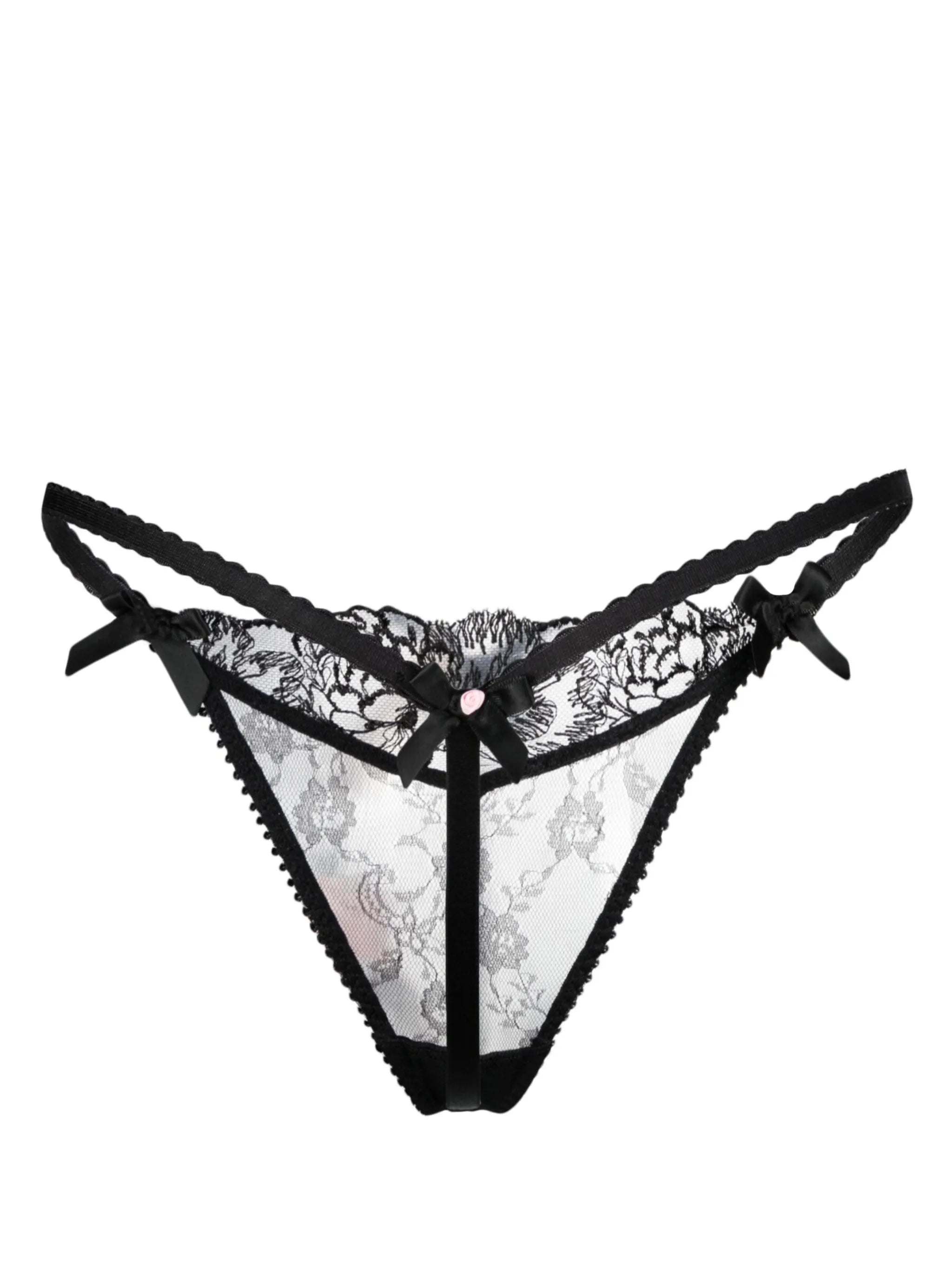 Edwina Trixie floral-lace sheer thong