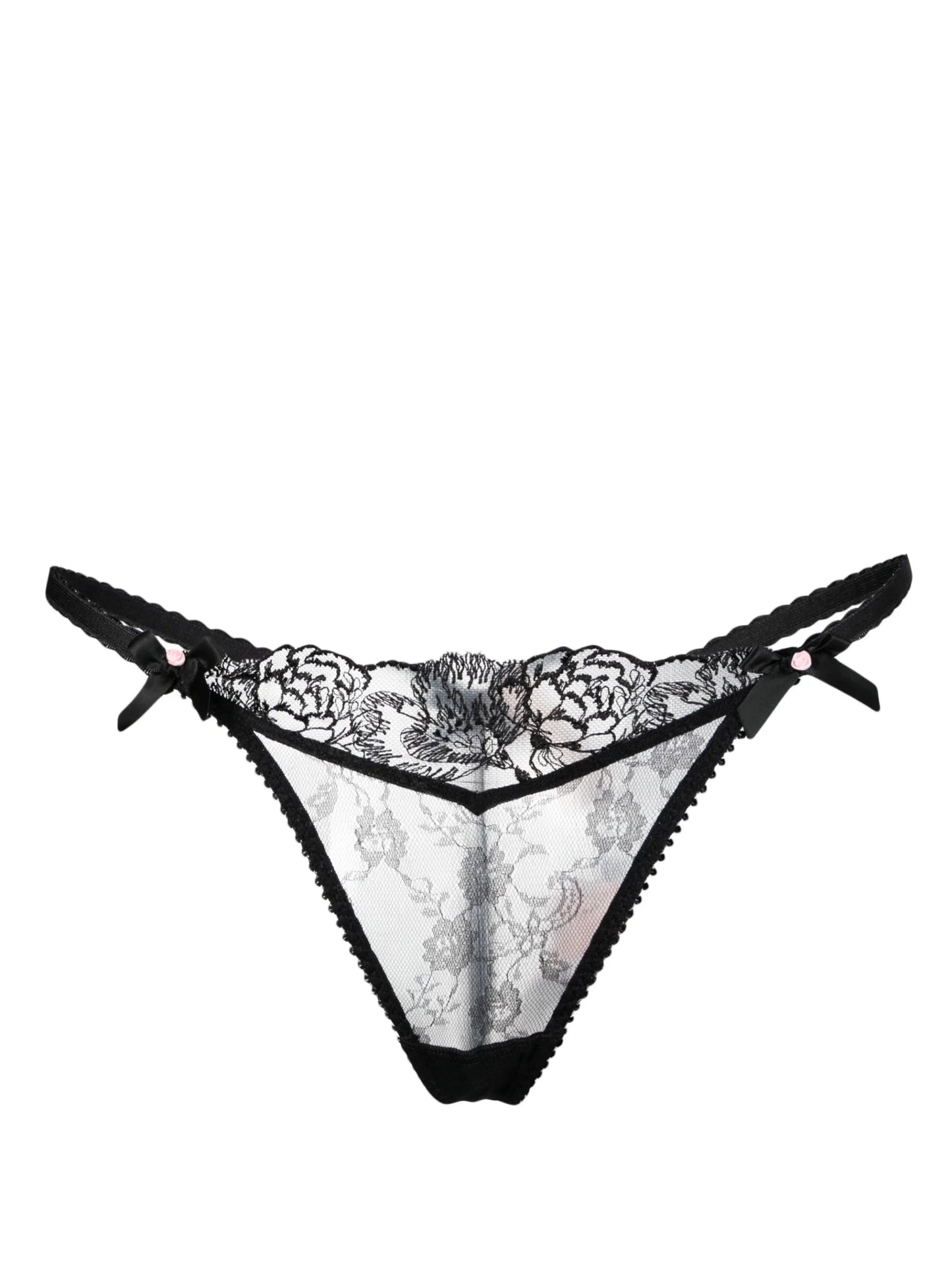 Edwina Trixie floral-lace sheer thong