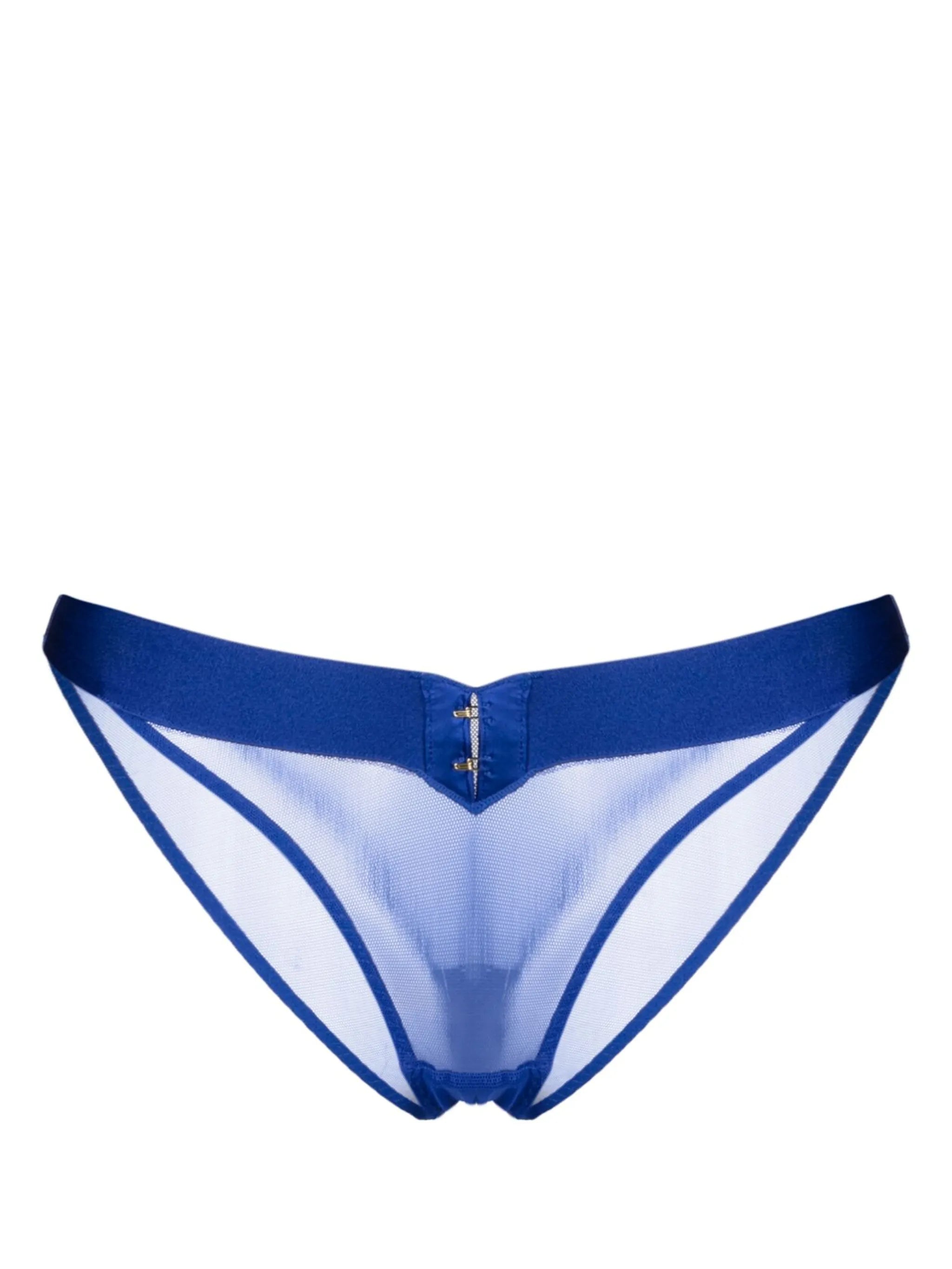 Caity satin-trim tulle thong