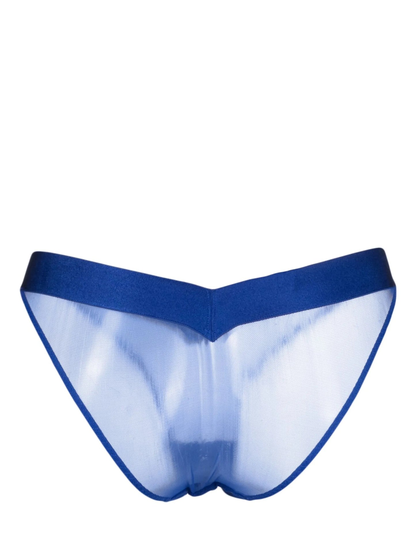 Caity satin-trim tulle thong