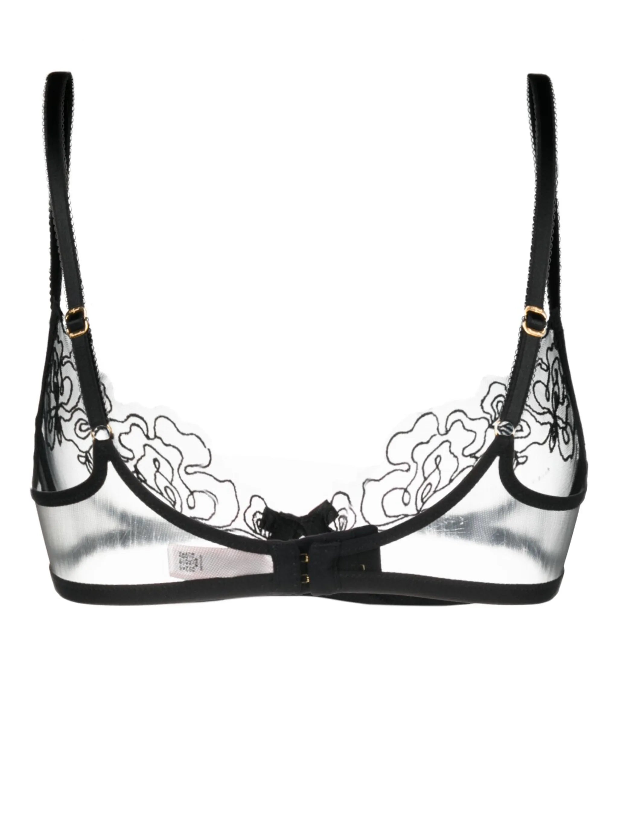 Juni floral-embroidered tulle bra