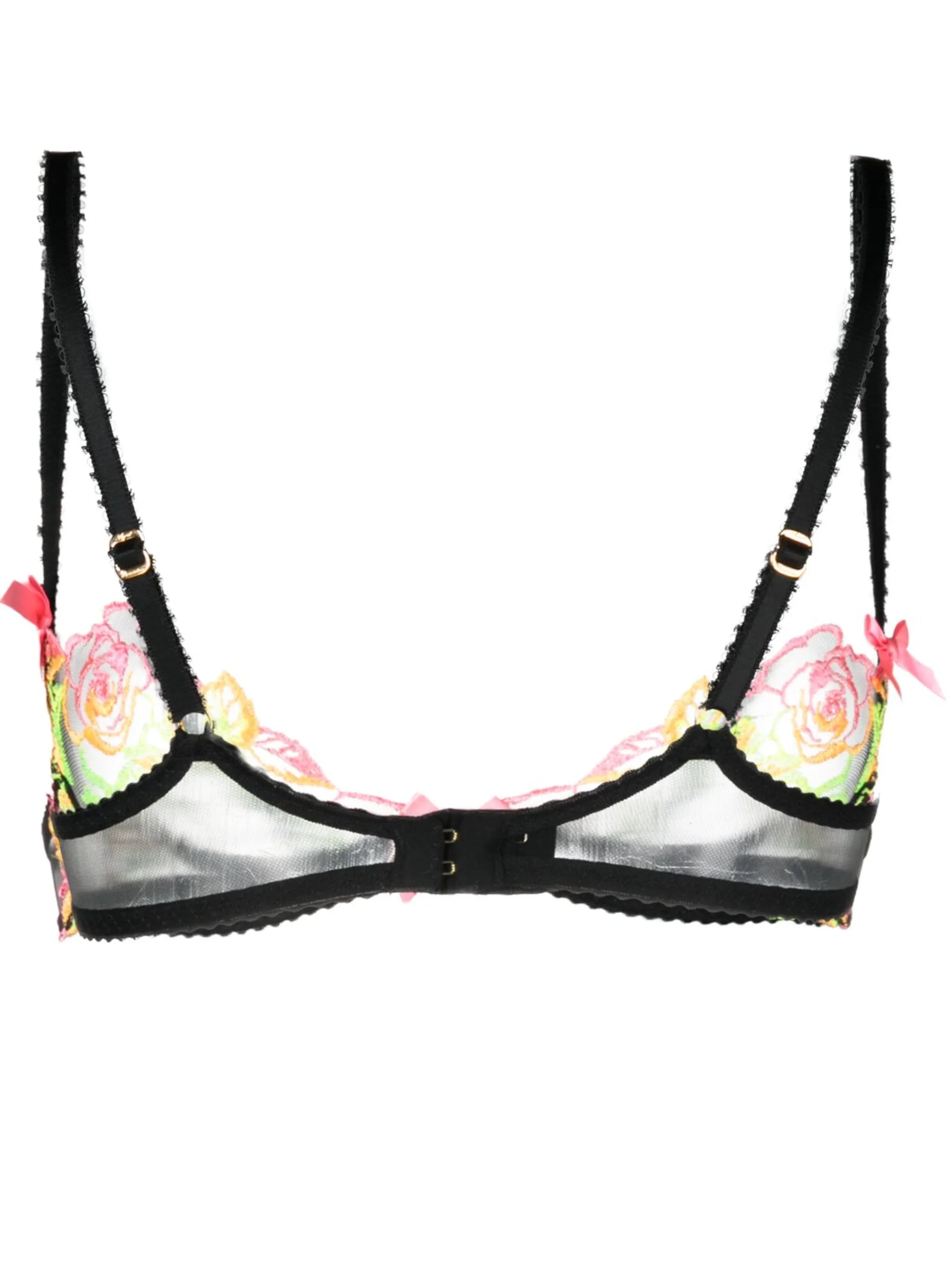 Callypso floral-embroidered tulle bra