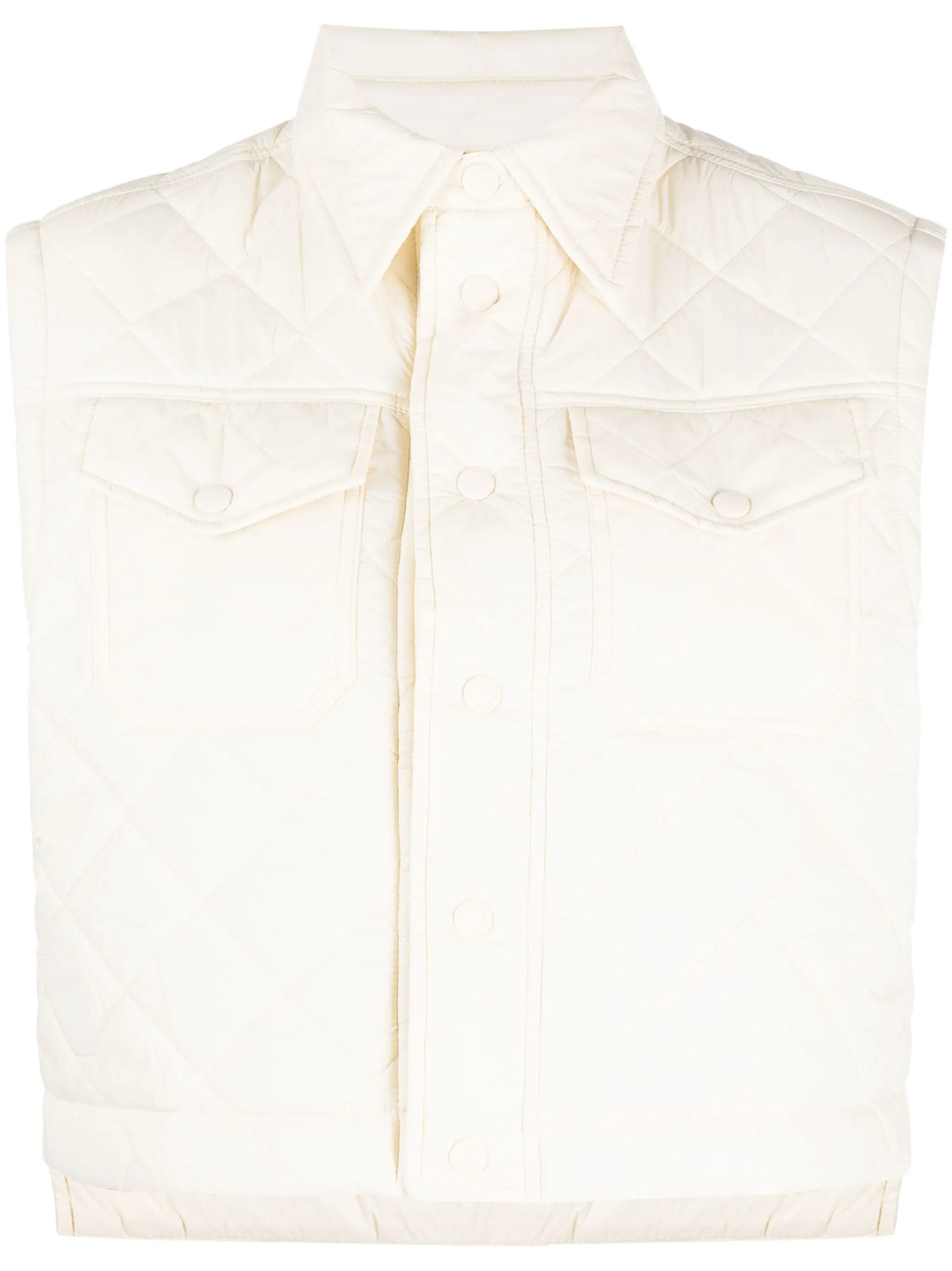 diamond-quilted cropped gilet