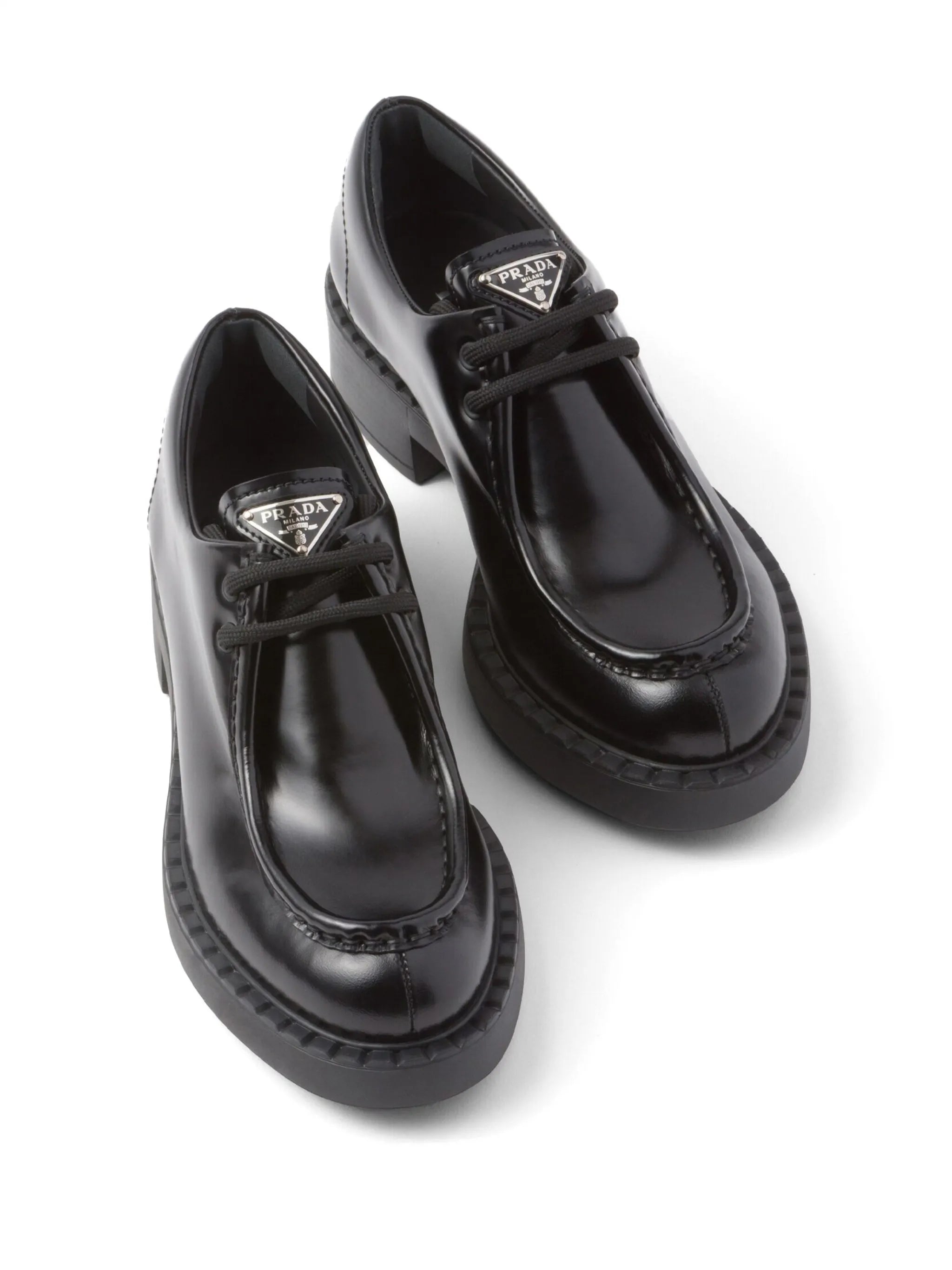 brushed leather lace-up shoes