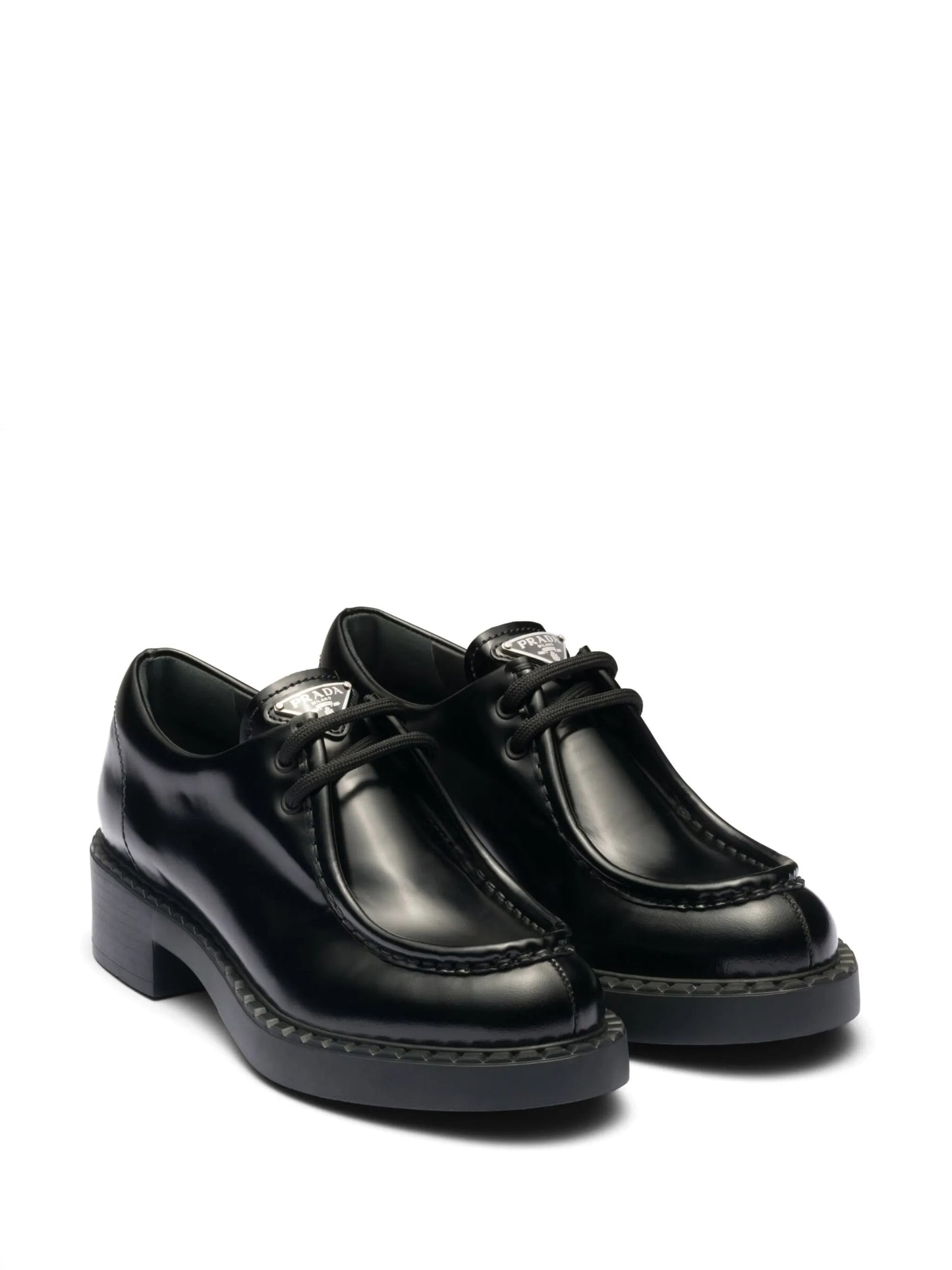brushed leather lace-up shoes