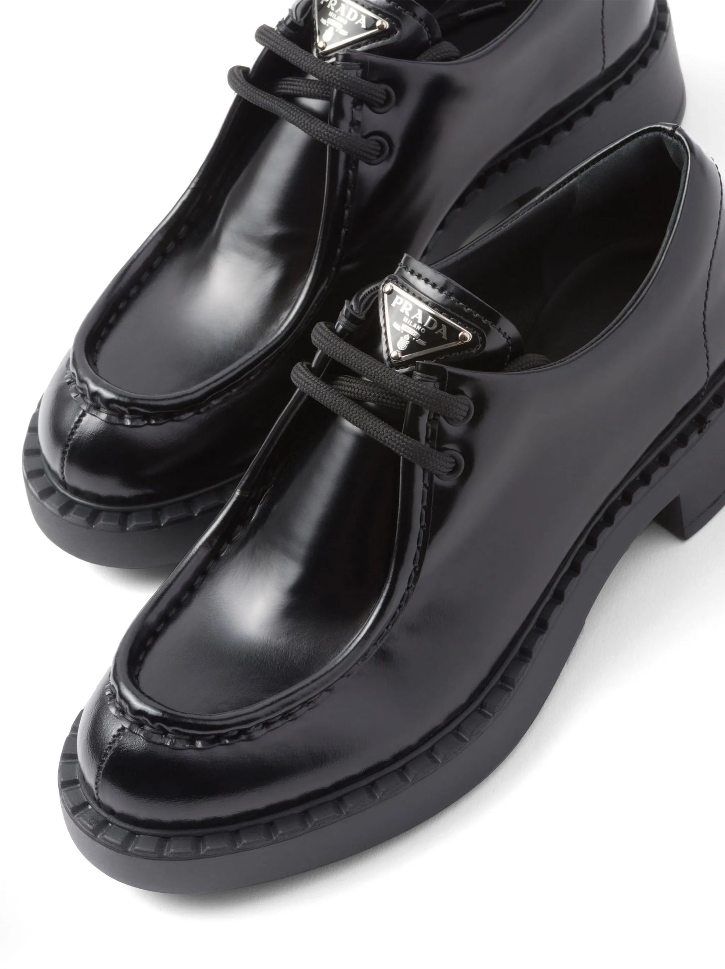 brushed leather lace-up shoes