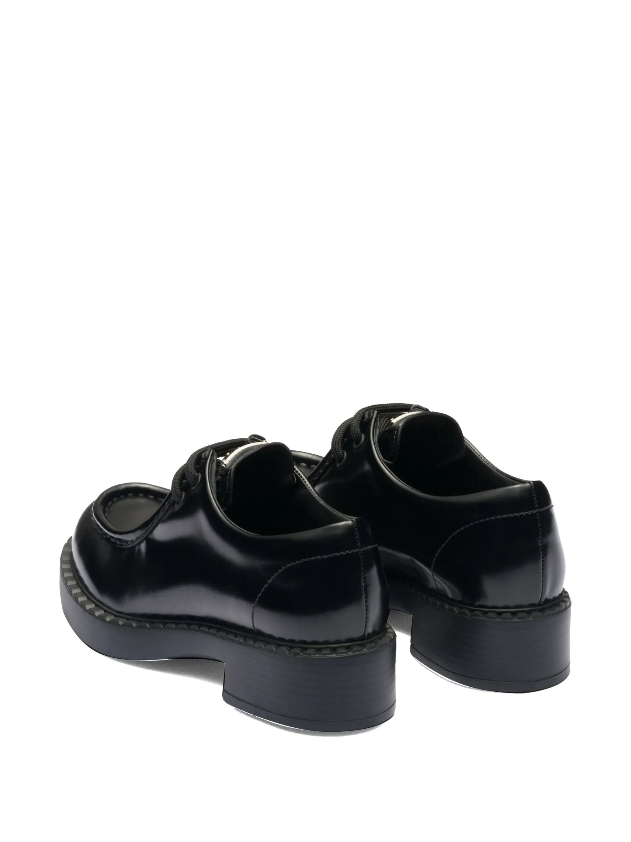 brushed leather lace-up shoes
