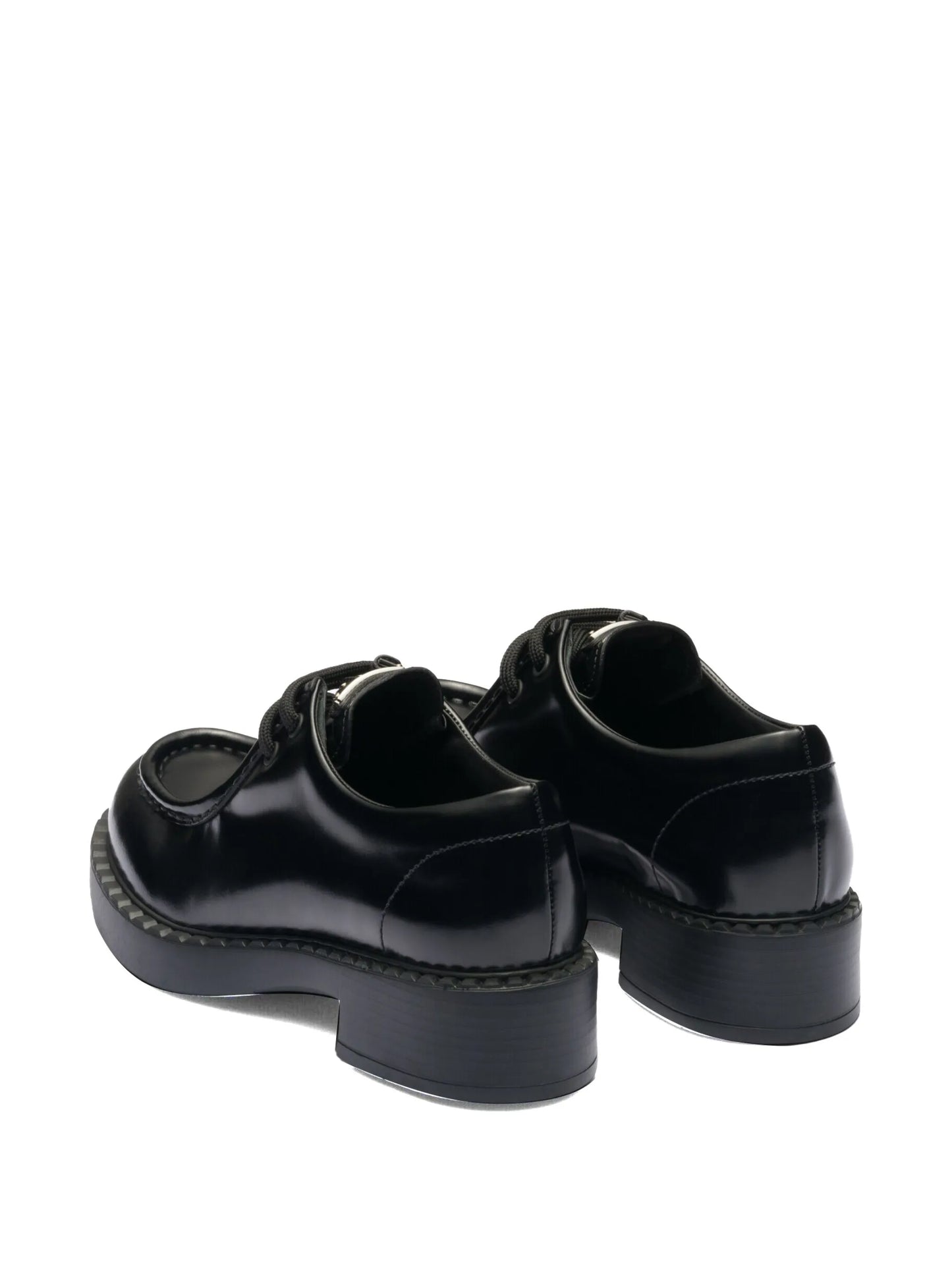 brushed leather lace-up shoes