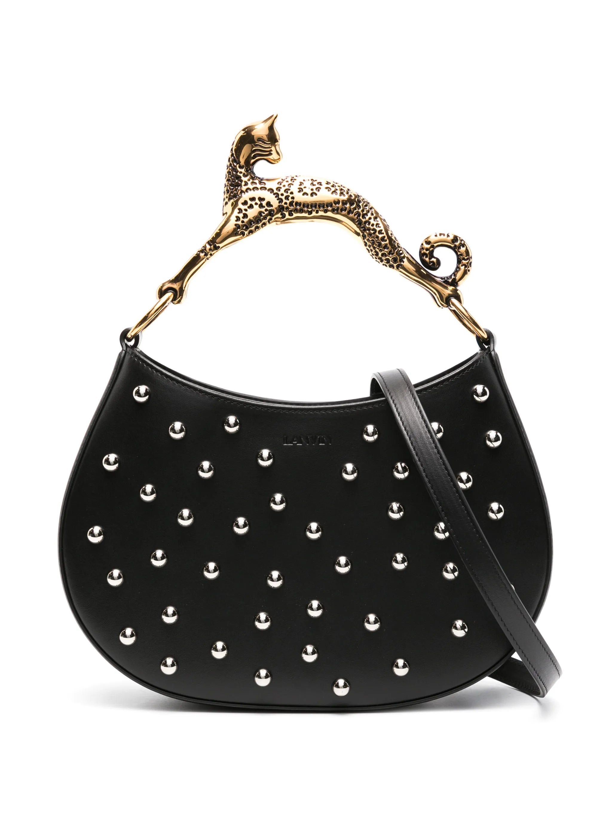 medium Cat-handle stud-embellished tote bag