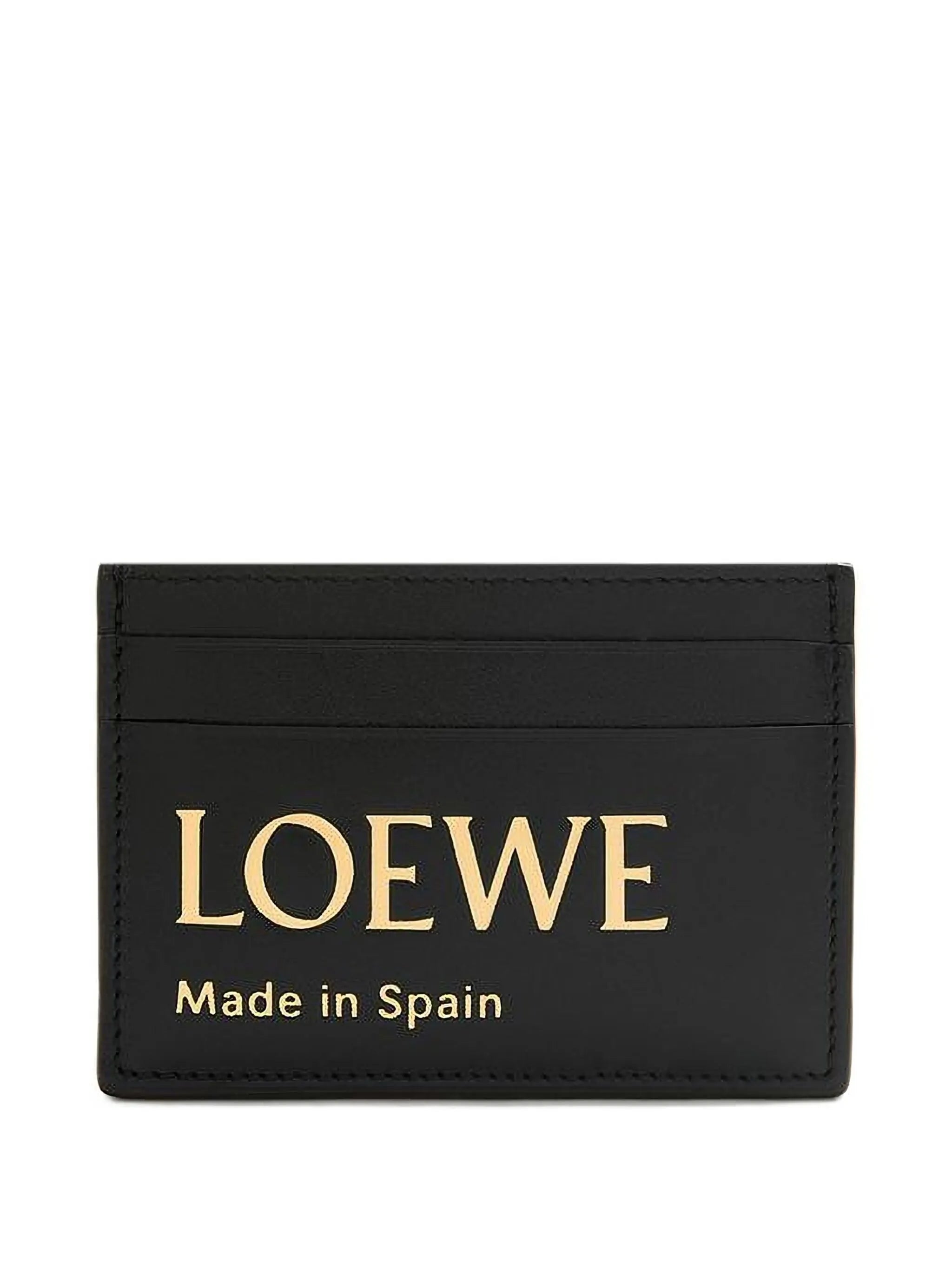 logo-embossed leather card holder