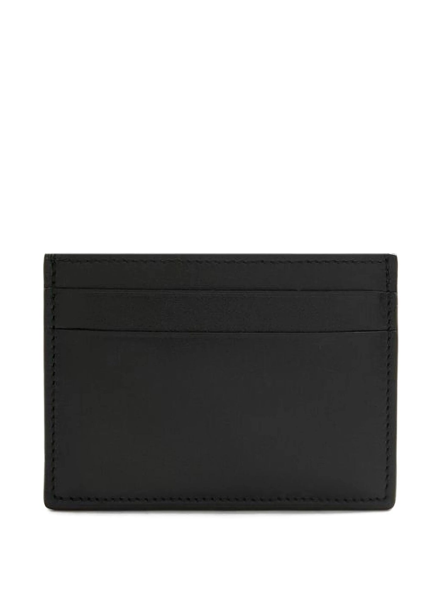 logo-embossed leather card holder