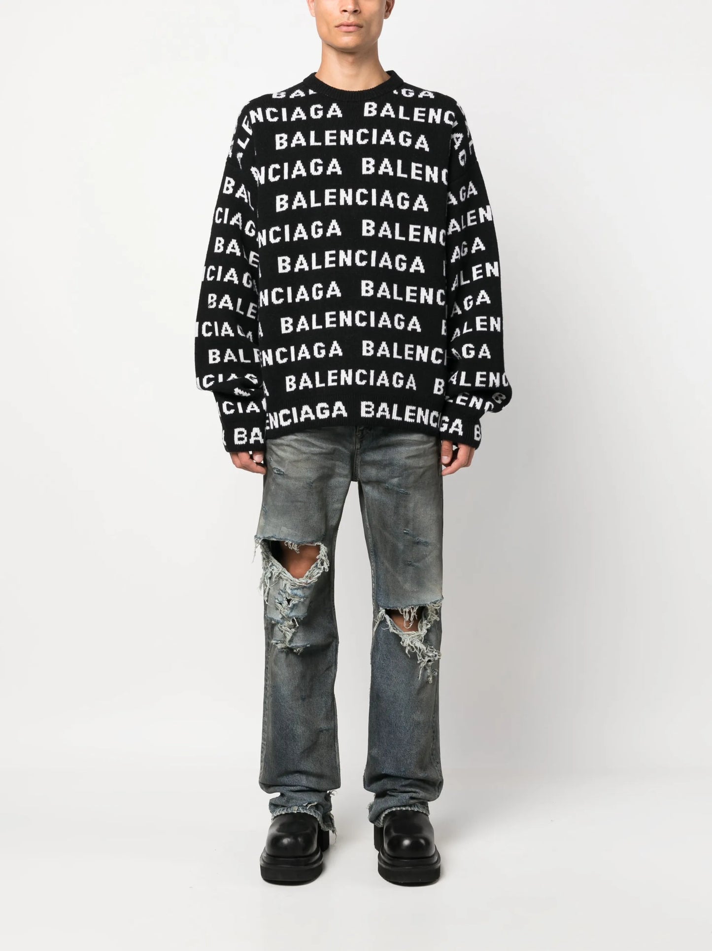 intarsia-knit logo jumper