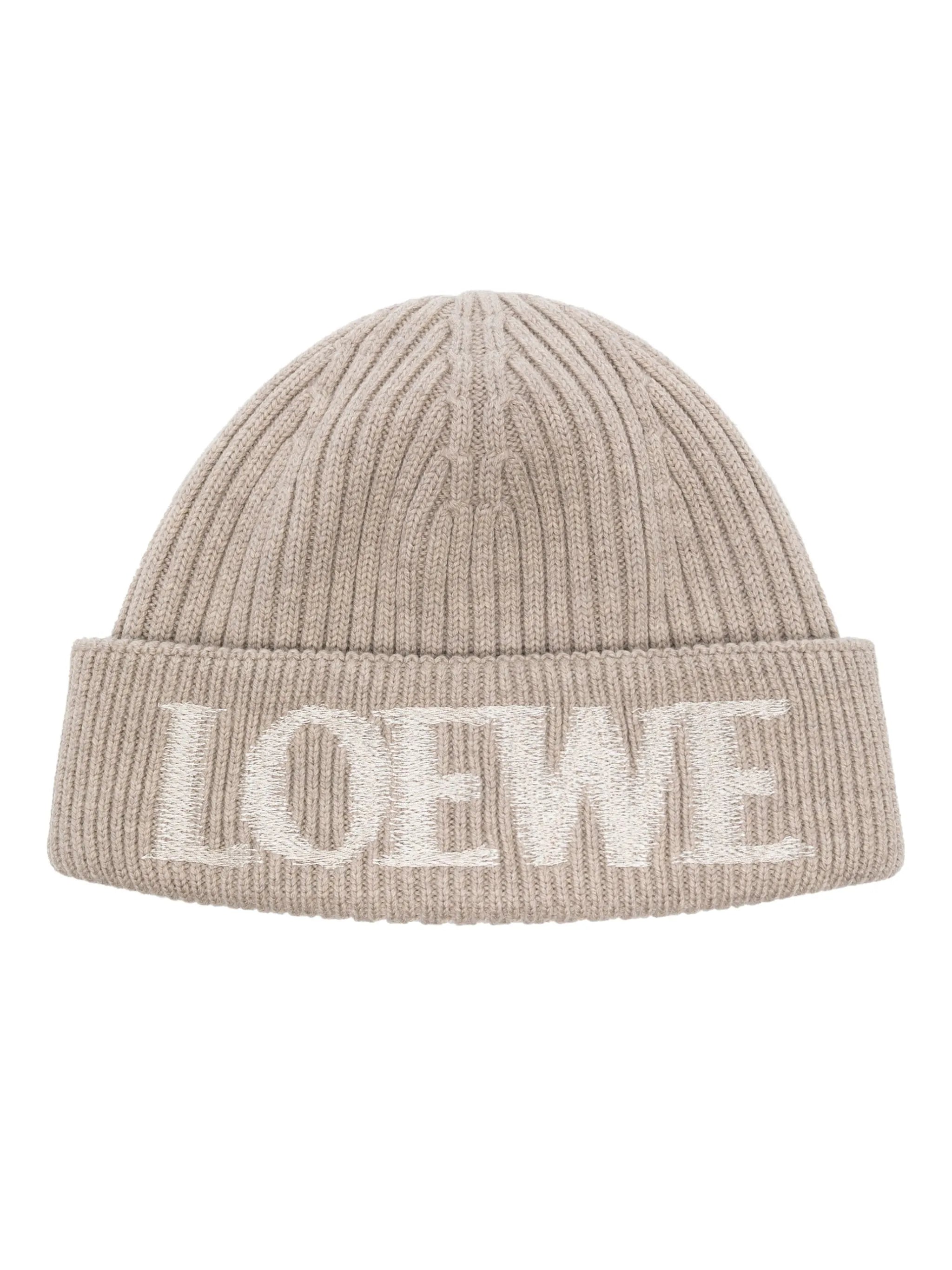 logo-embroidered wool beanie