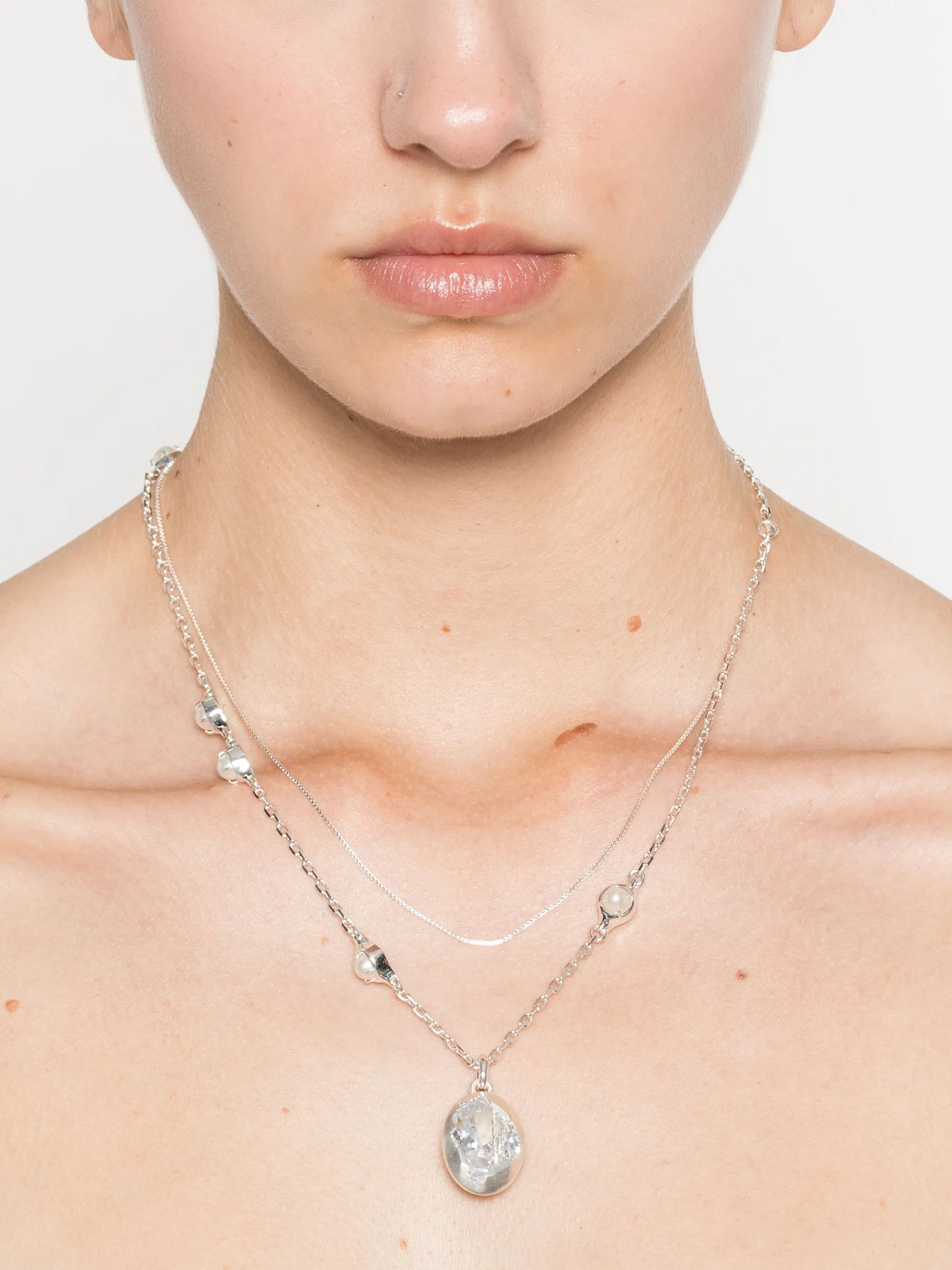 Noca double-chain pendant necklace