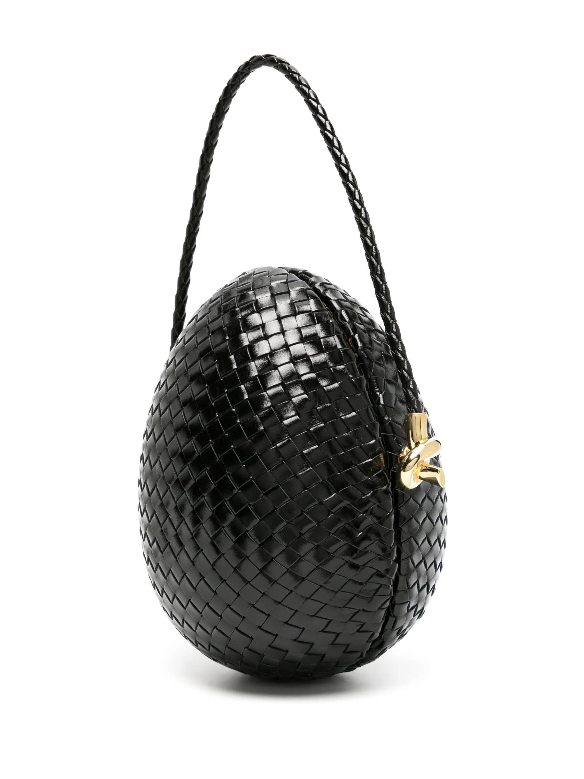 Uovo Intreccio-leather tote bag