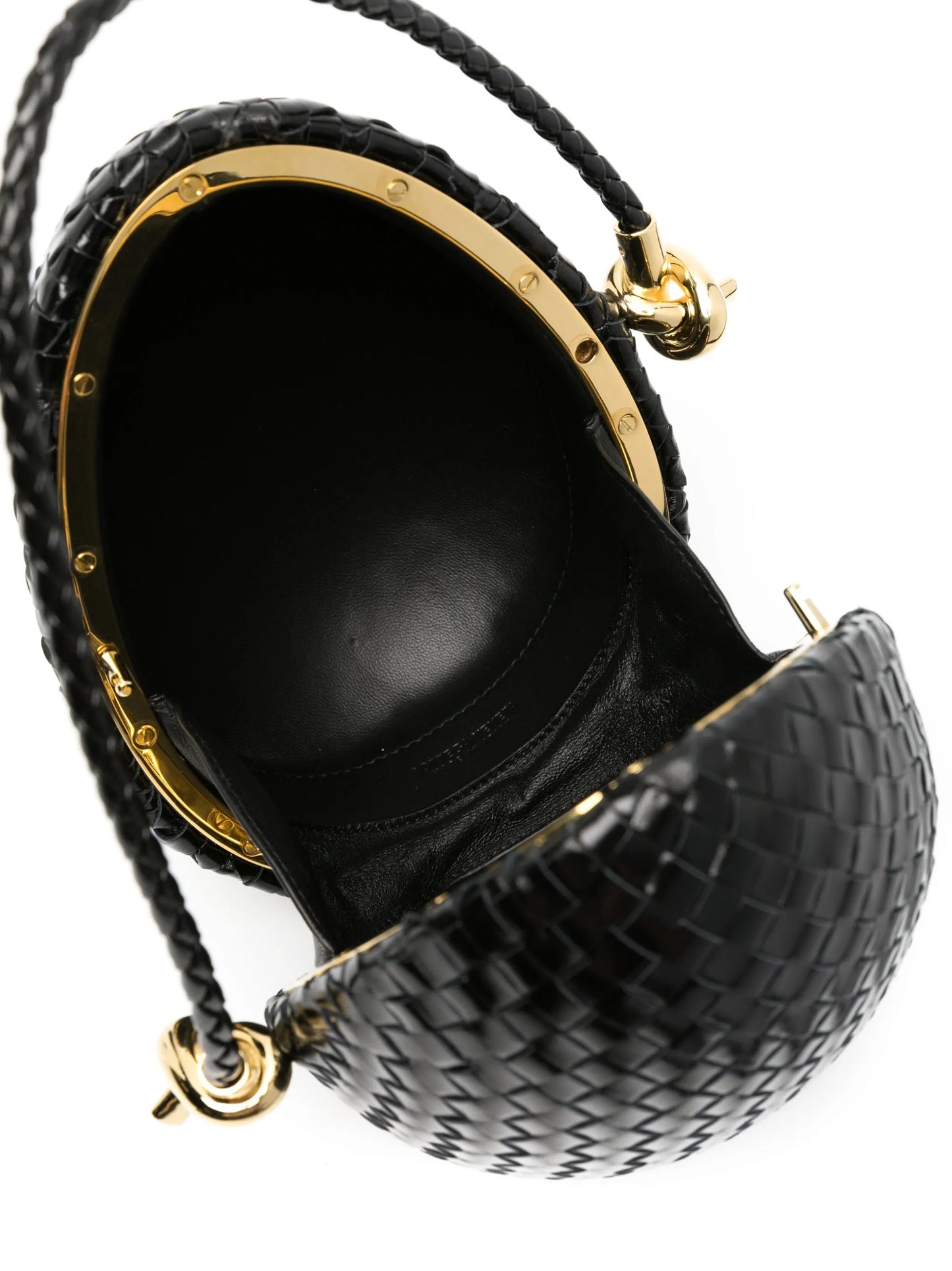 Uovo Intreccio-leather tote bag