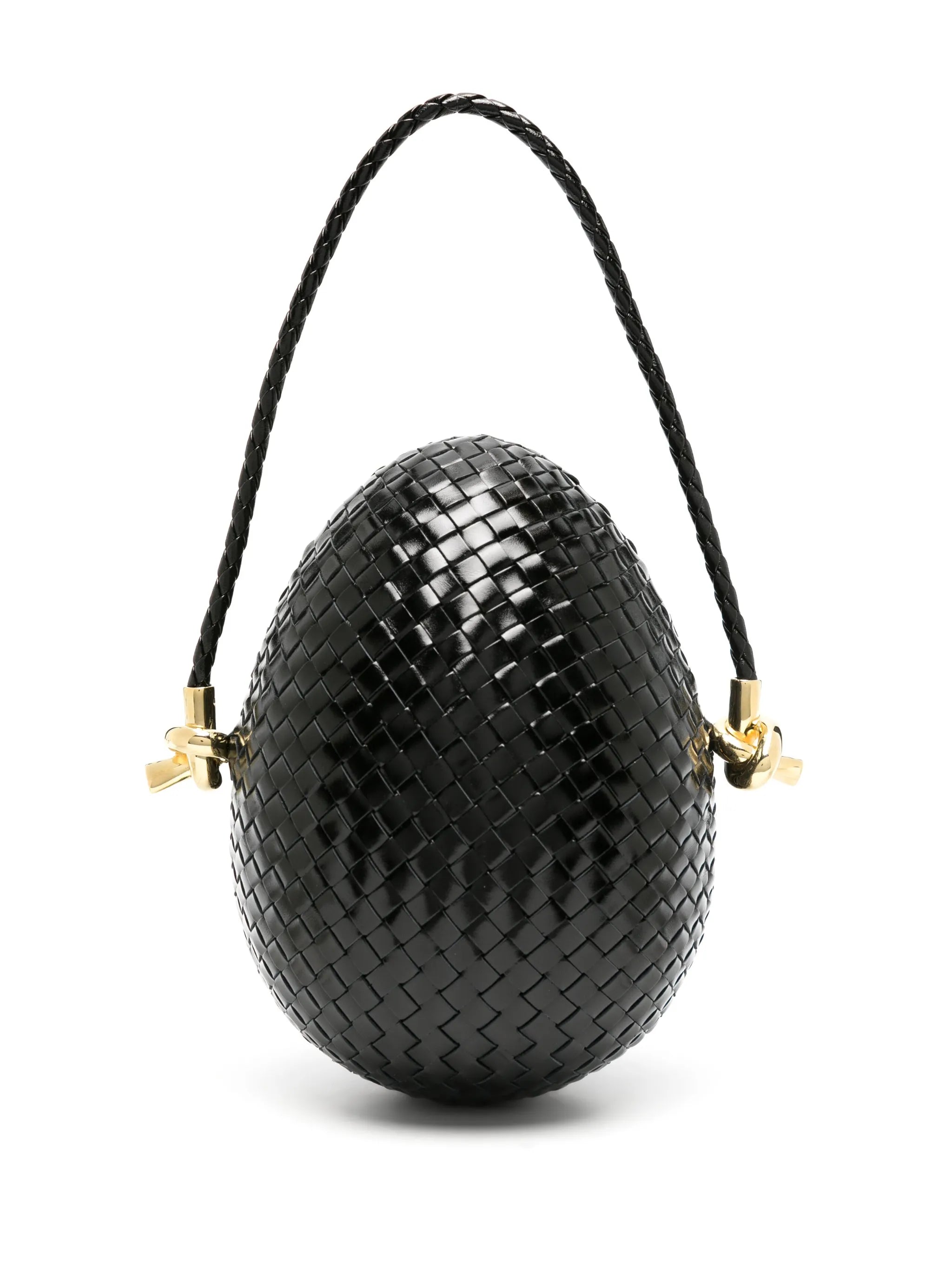 Uovo Intreccio-leather tote bag