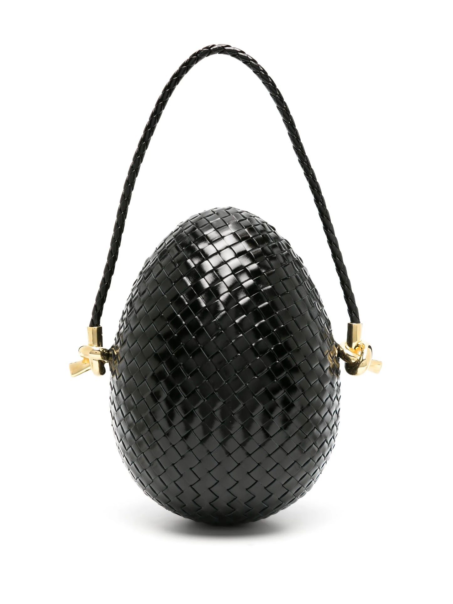Uovo Intreccio-leather tote bag