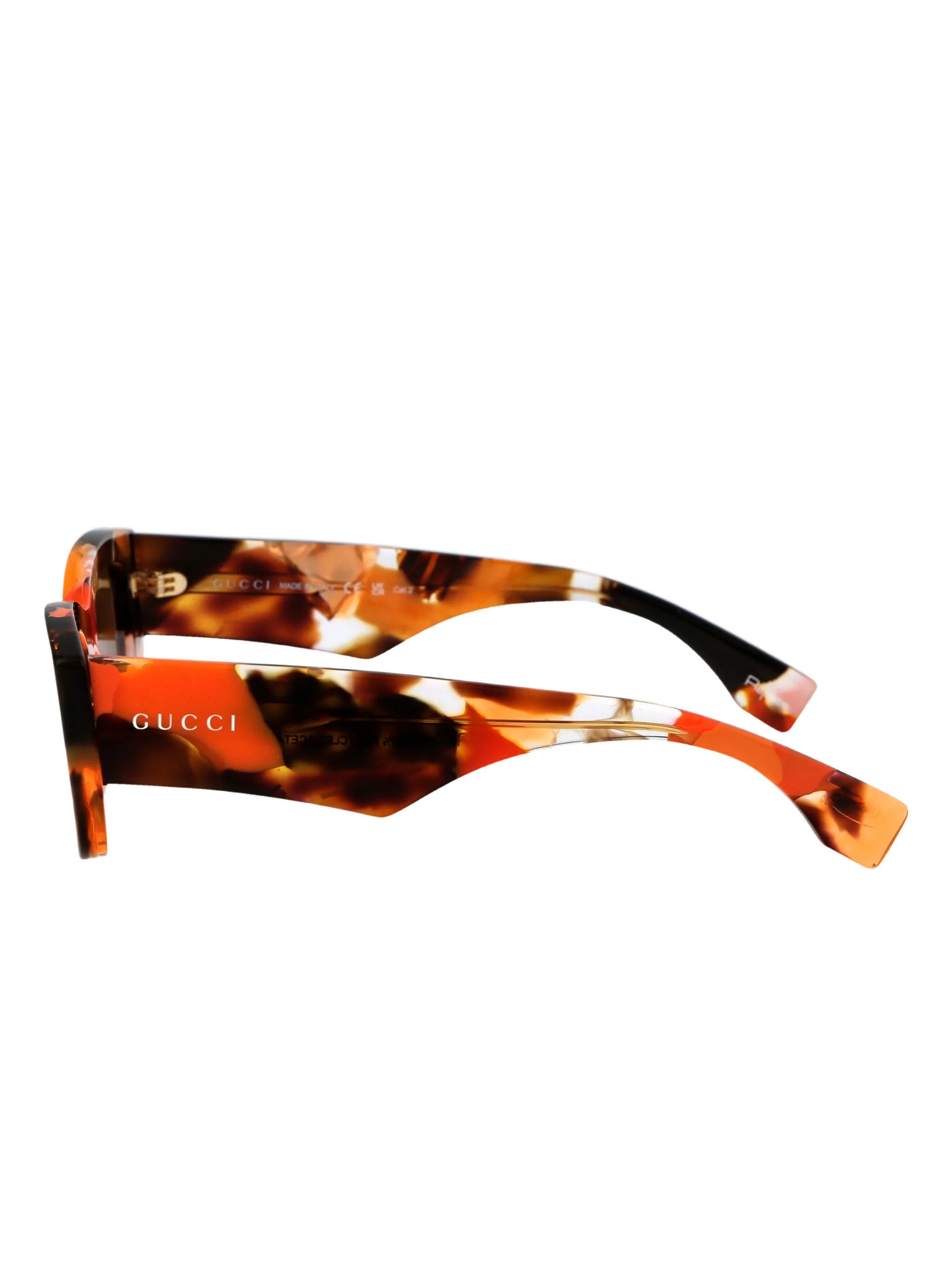 tortoiseshell-effect rectangle-frame sunglasses
