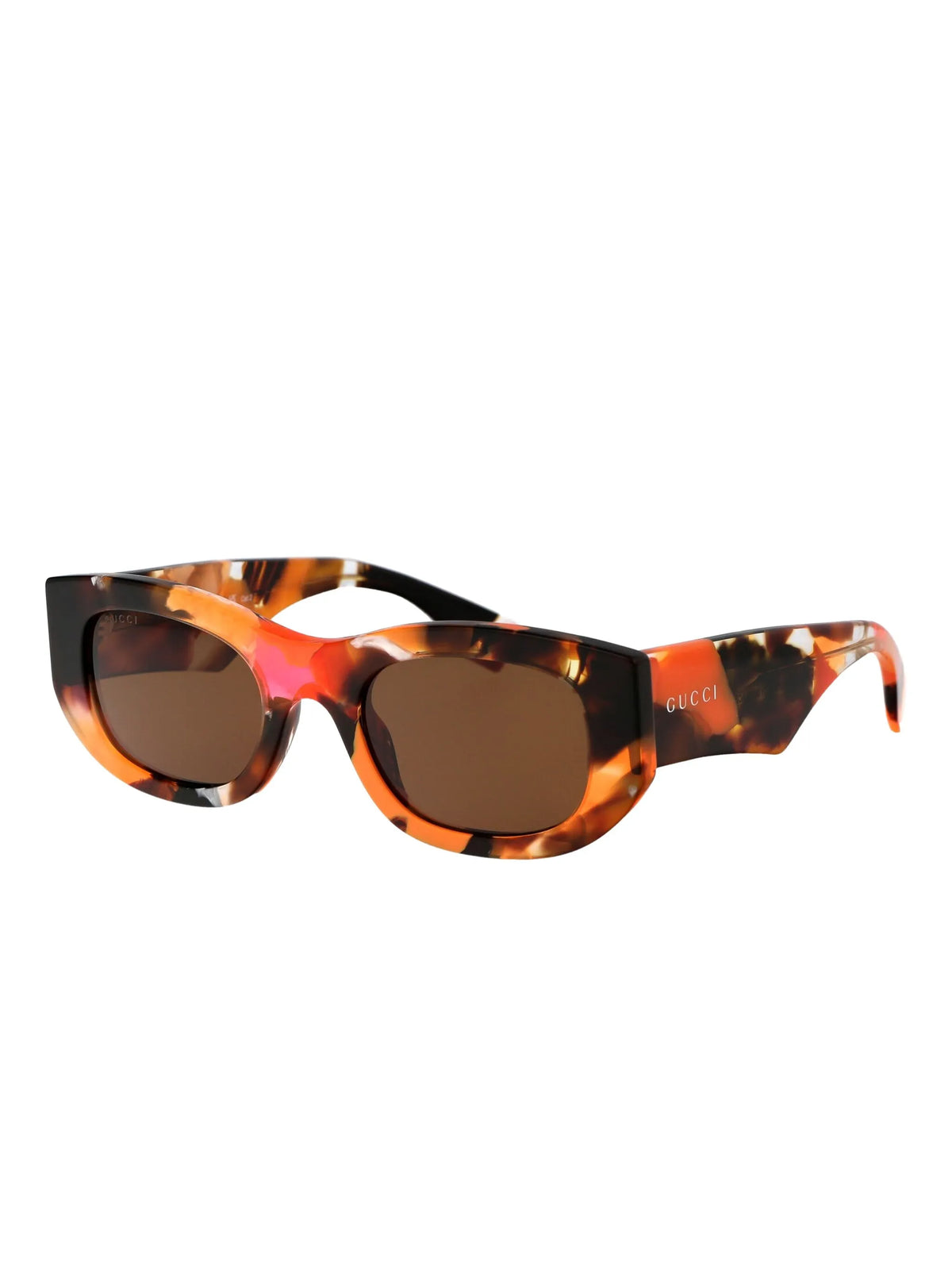 tortoiseshell-effect rectangle-frame sunglasses