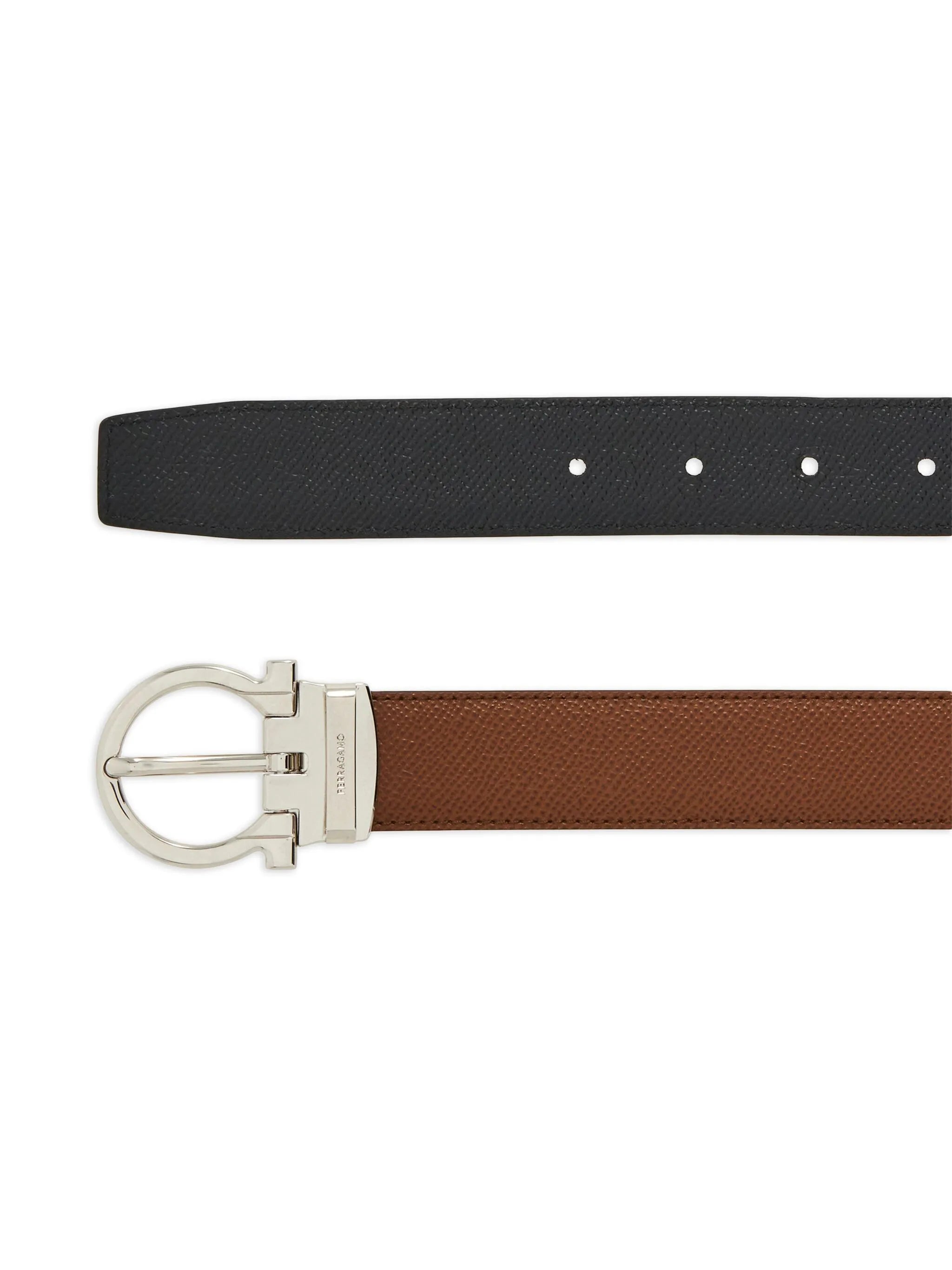 Gancini reversible leather belt