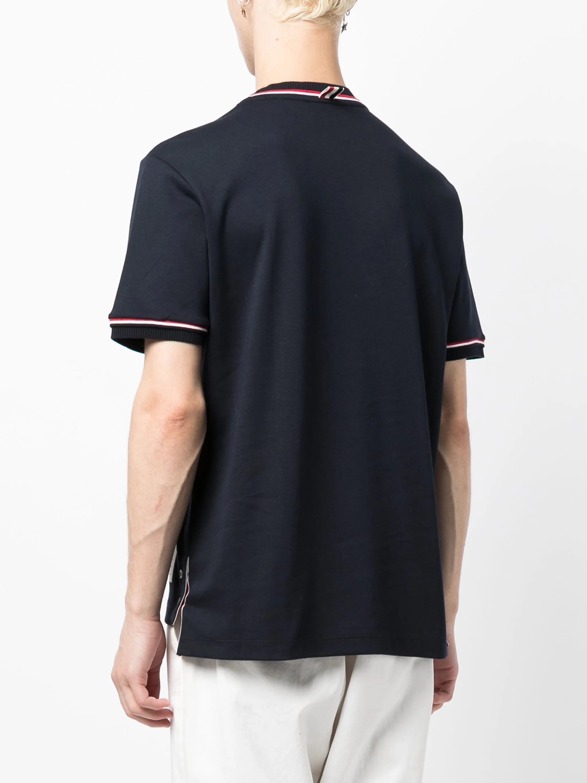 stripe-trim short-sleeve T-shirt