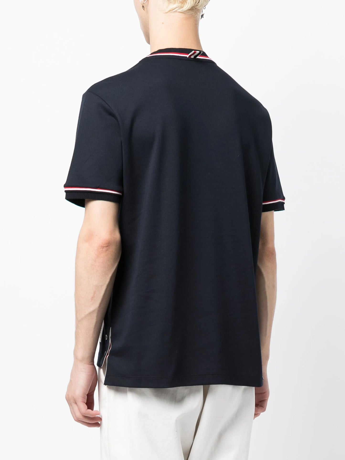 stripe-trim short-sleeve T-shirt