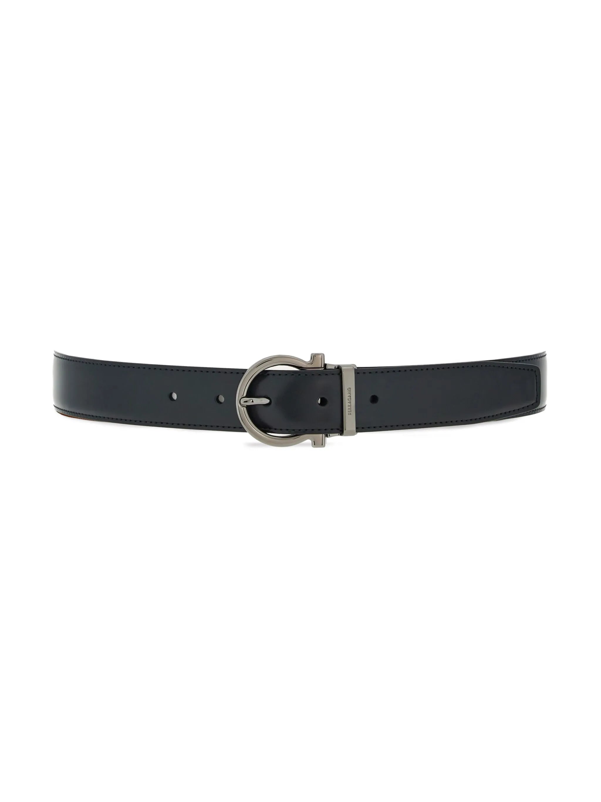 Gancini reversible leather belt