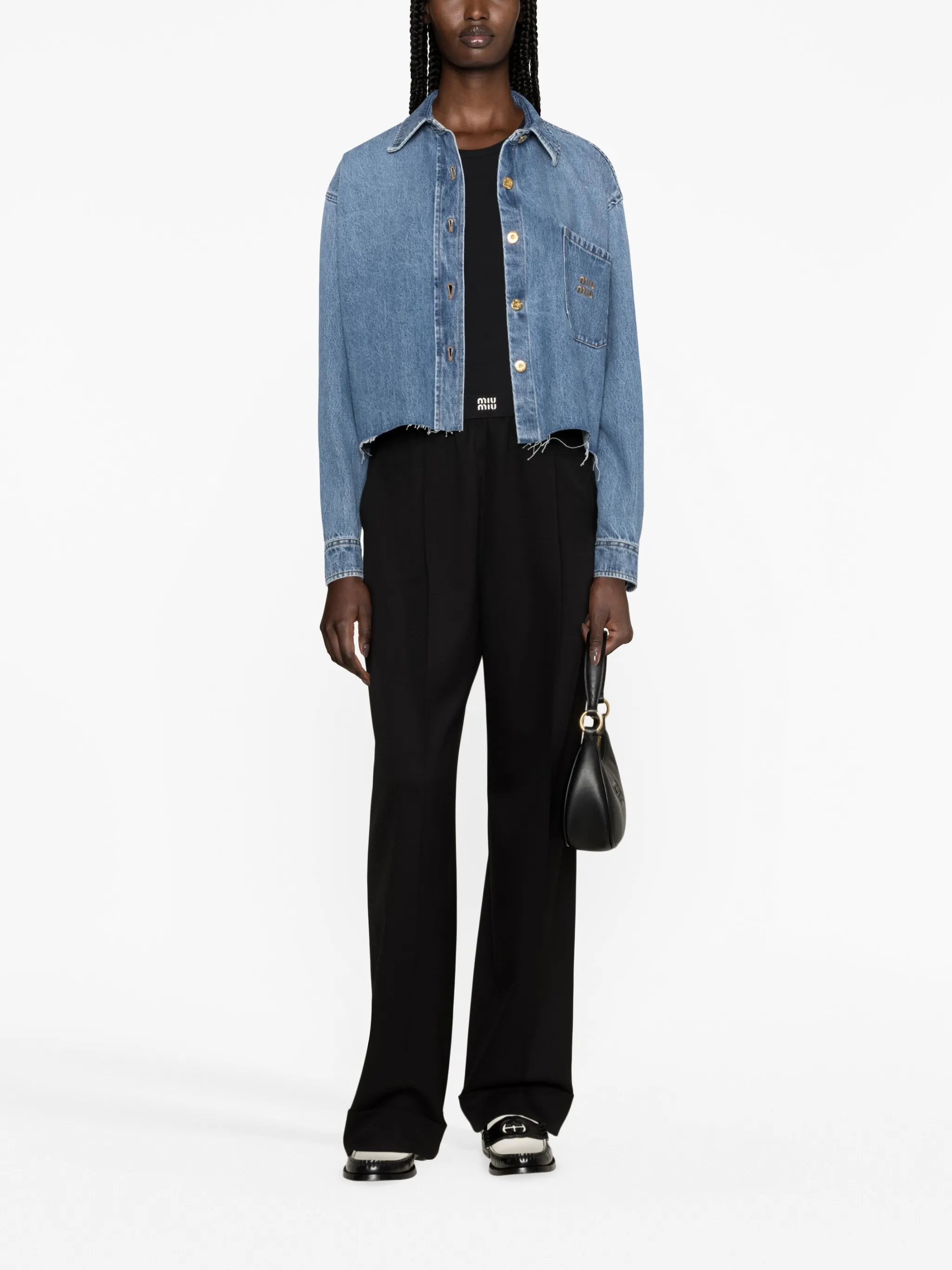 logo-waistband wool-blend trousers
