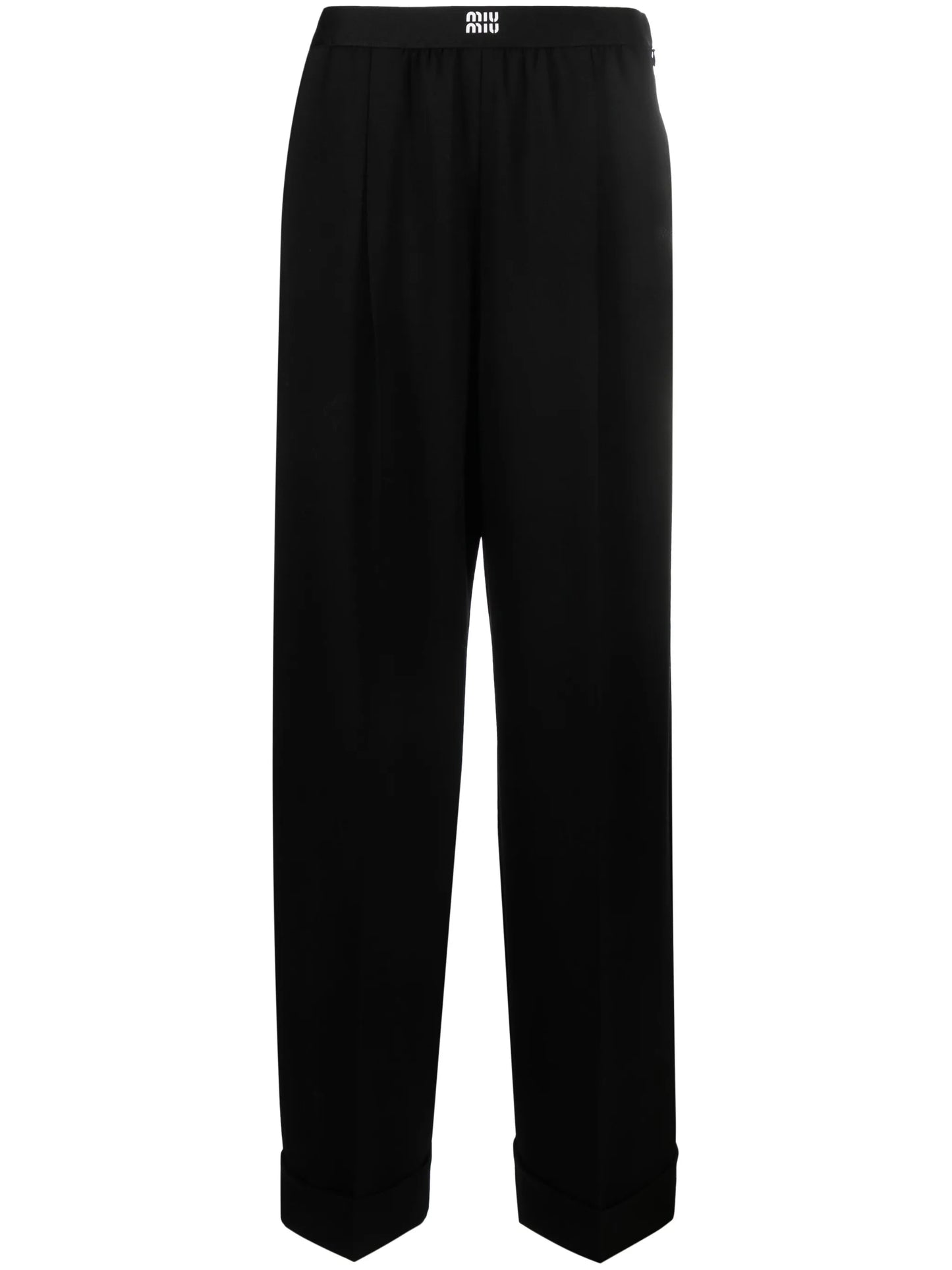 logo-waistband wool-blend trousers