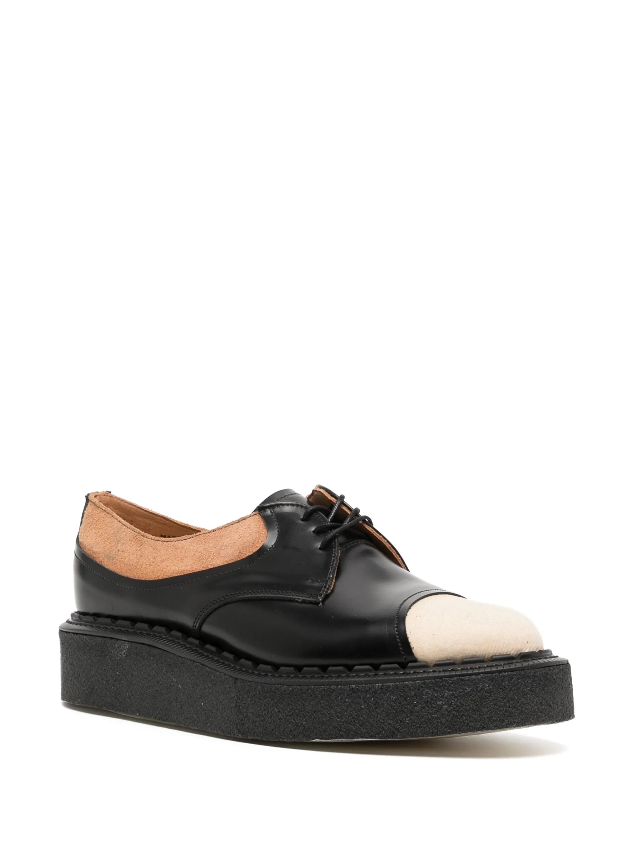 colour-block leather oxford shoes