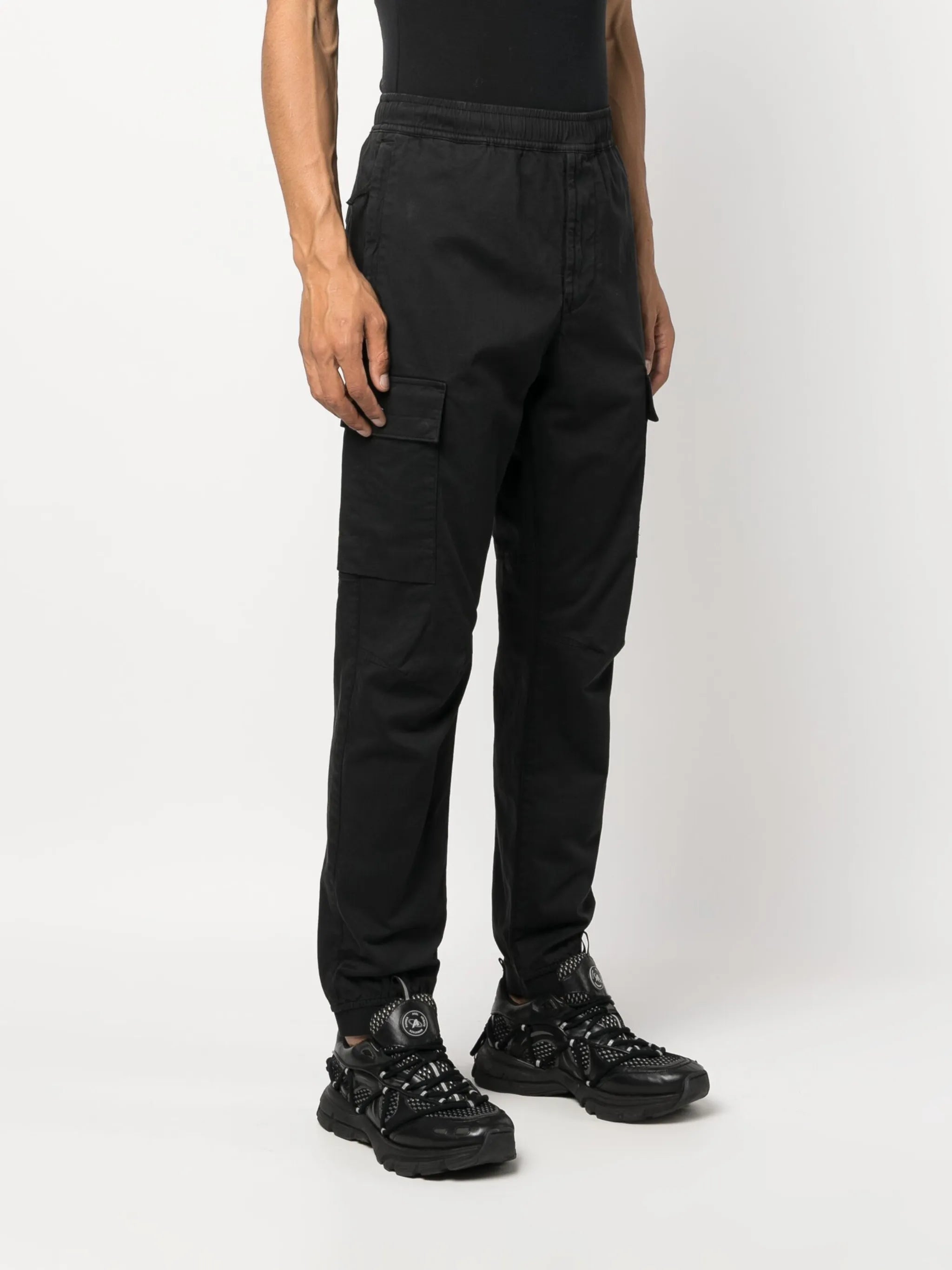 Compass-patch cargo trousers