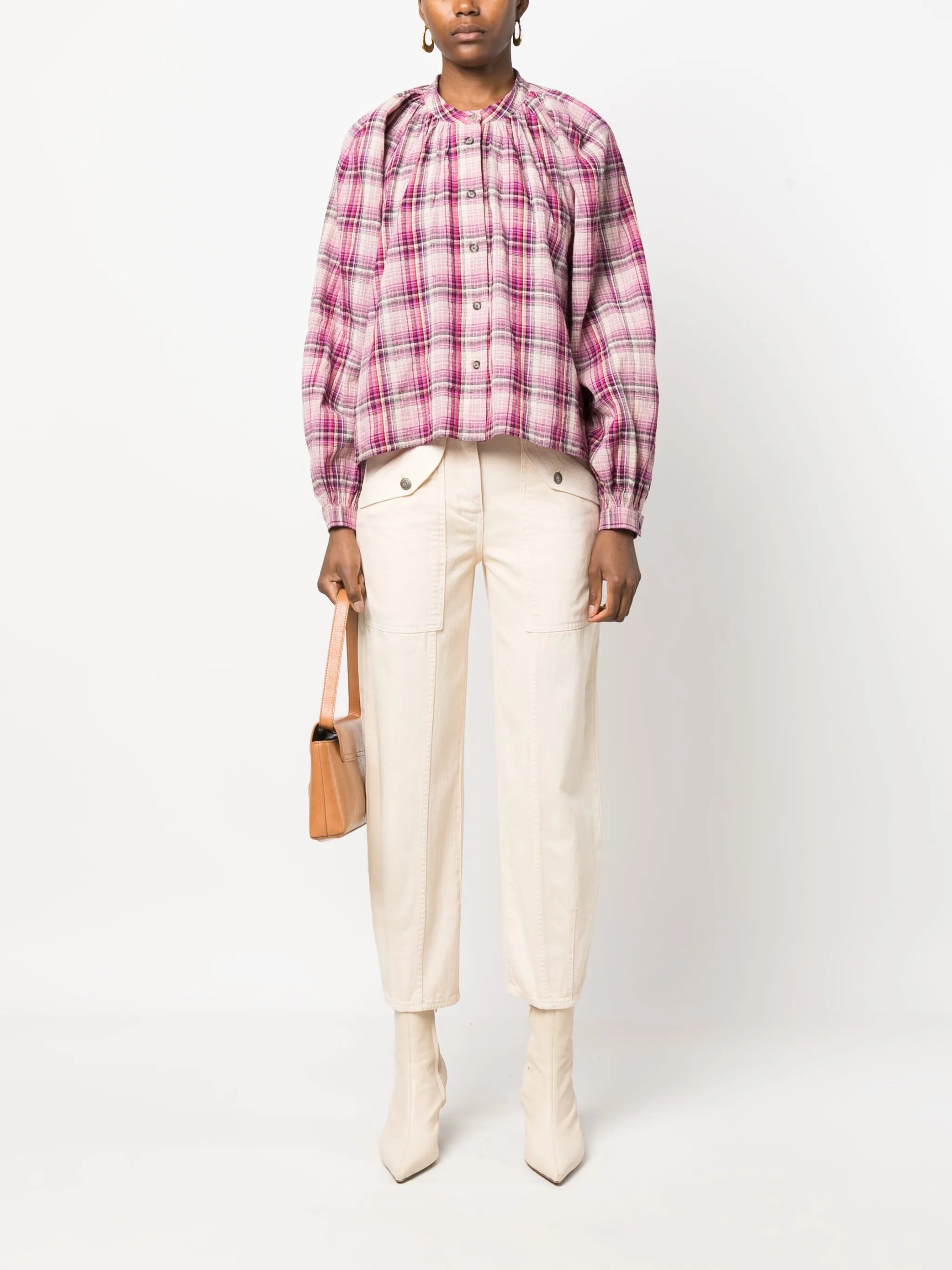 Blandine checked cotton-blend shirt