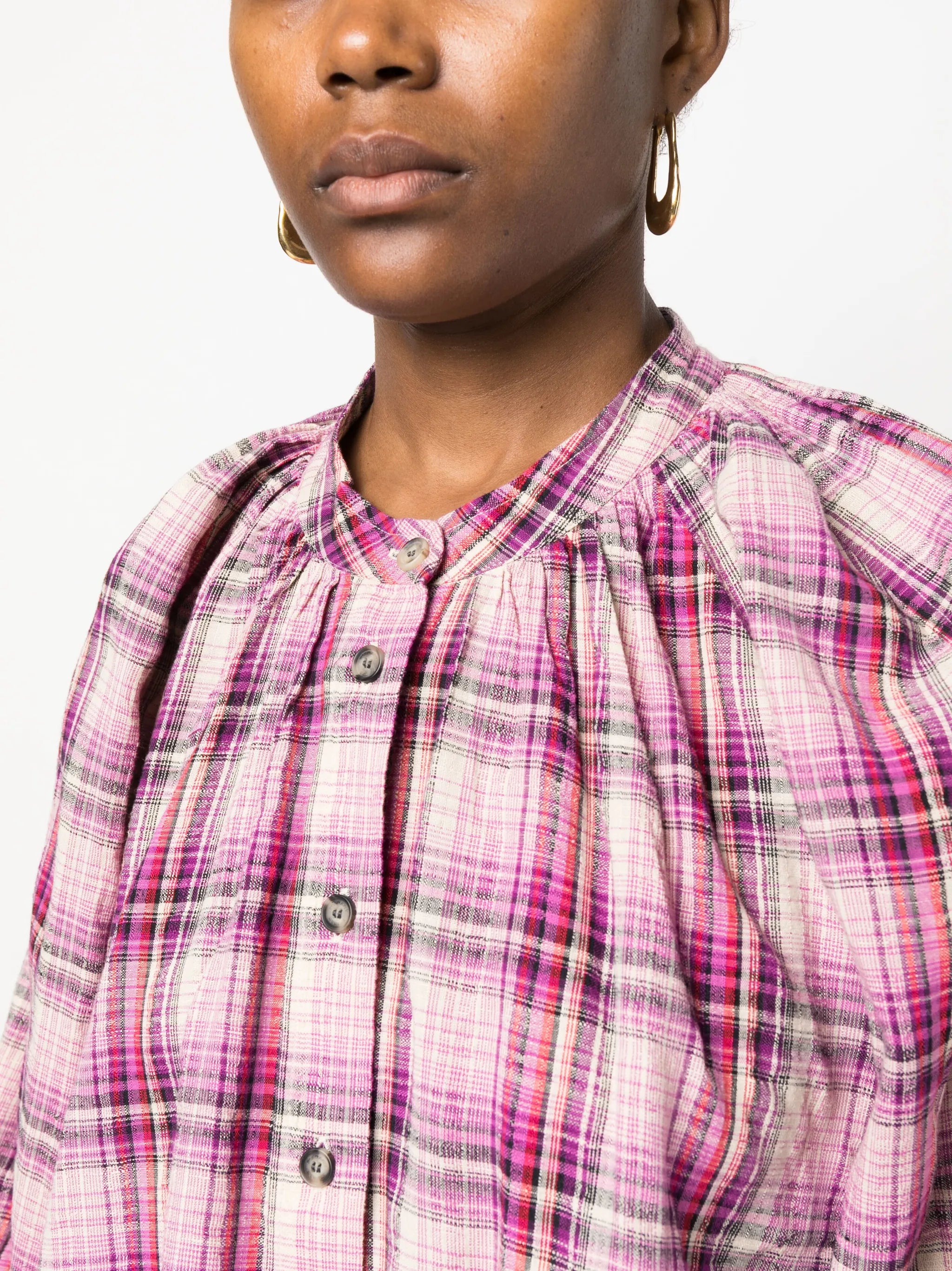 Blandine checked cotton-blend shirt