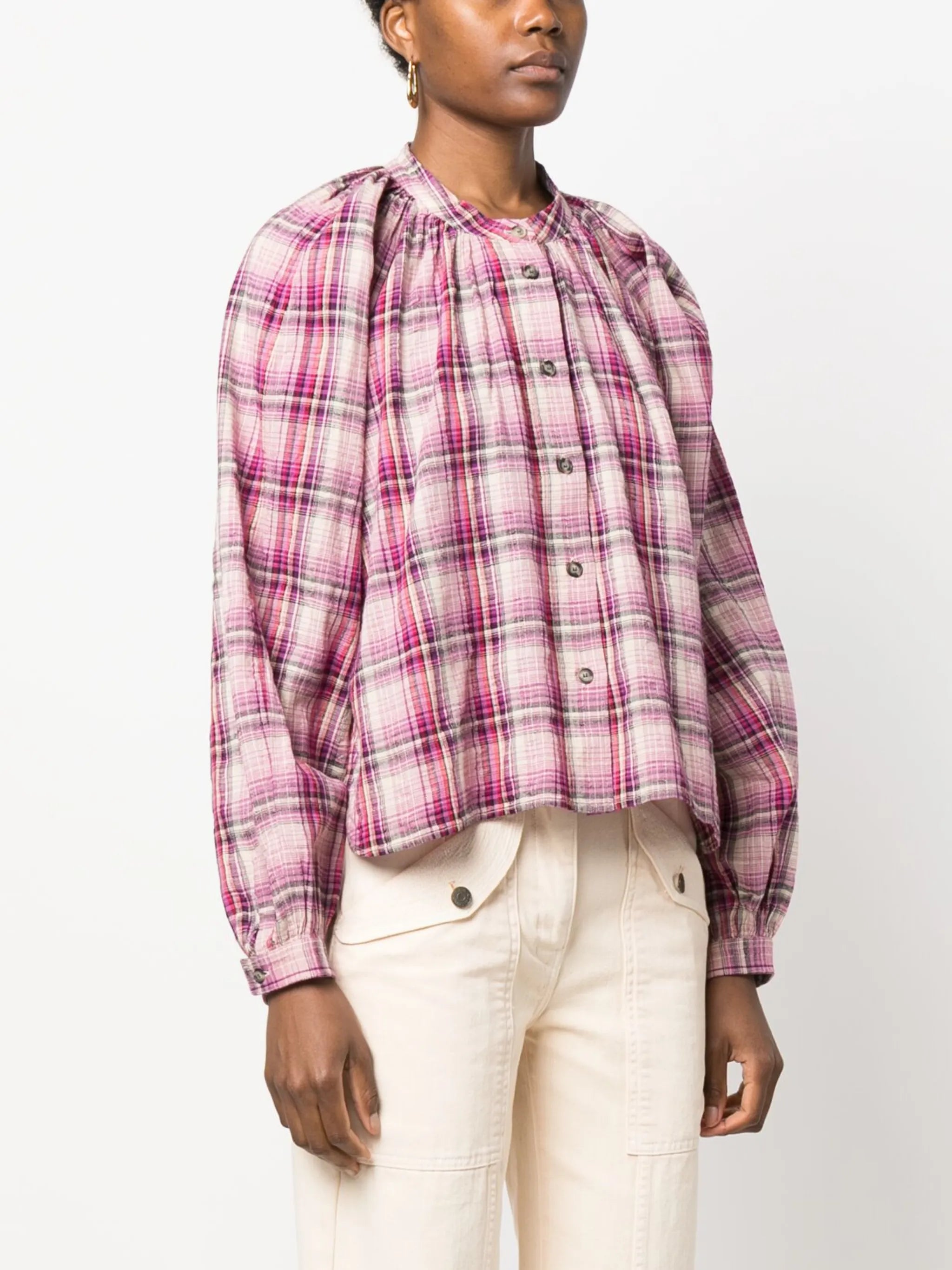Blandine checked cotton-blend shirt