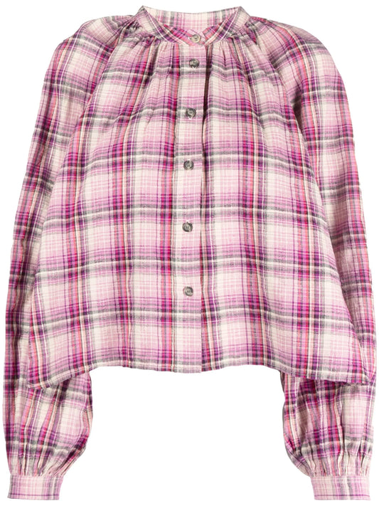 Blandine checked cotton-blend shirt