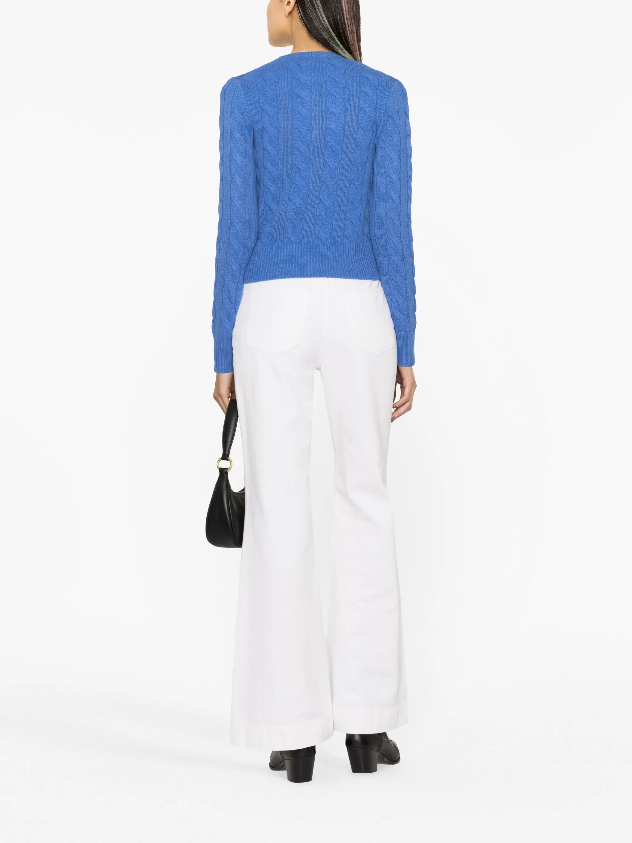 cable-knit wool-cashmere cardigan